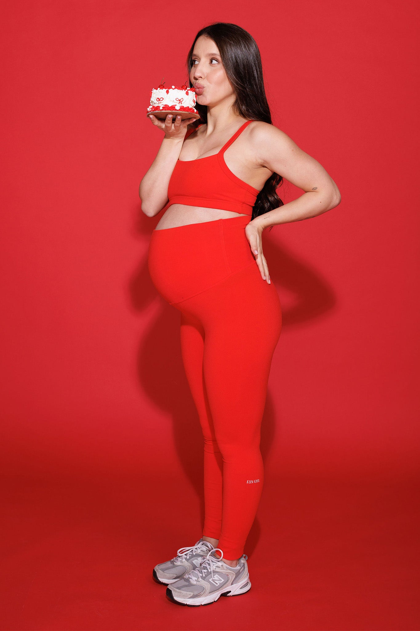 טייץ SOFTLEX ארוך גבוה הריון - HOT RED