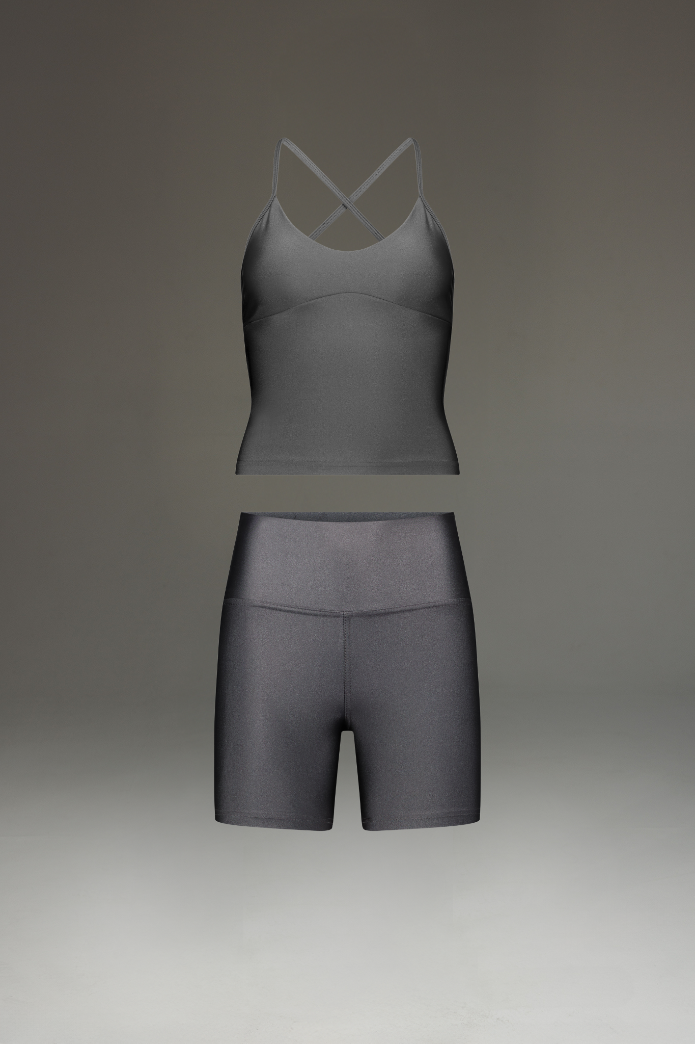 גופית LIRUX גב מוצלב + טייץ LIRUX קצר - GREY