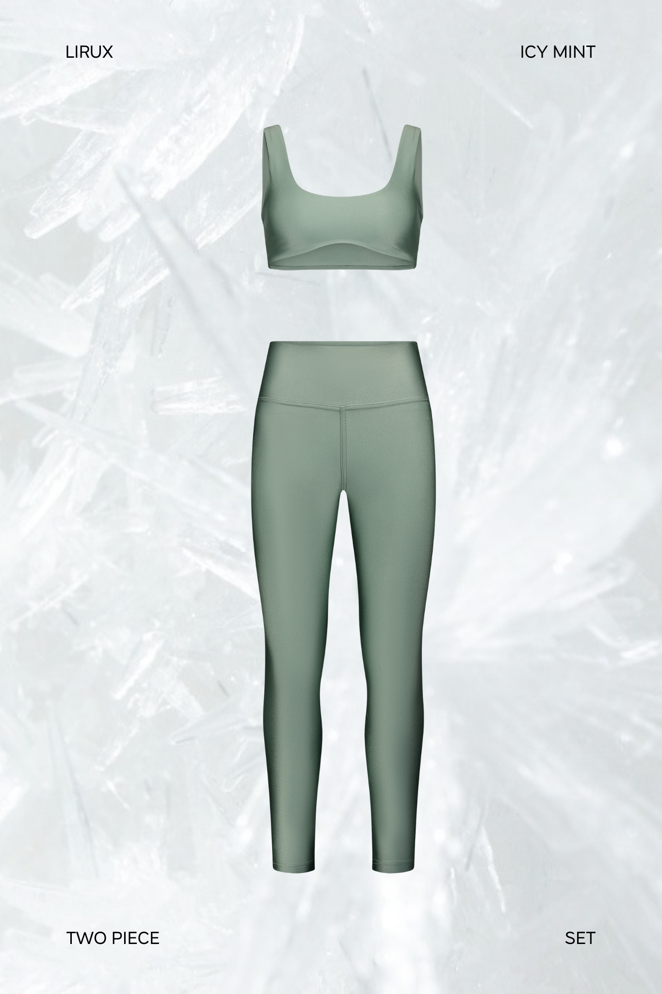 טופ LIRUX קטן + טייץ LIRUX ארוך גבוה - ICY MINT