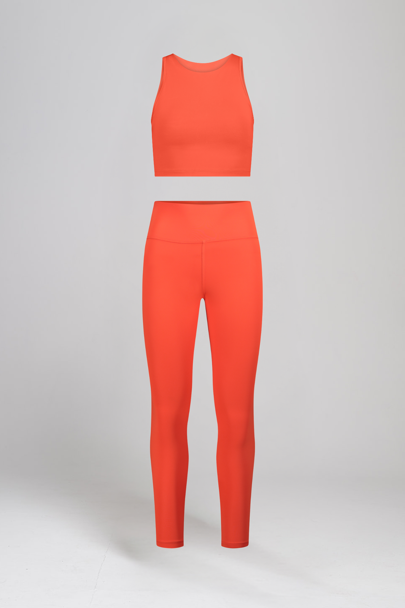 טופ YALUUP.PRO קרופ + טייץ YALUUP.PRO ארוך גבוה - RED ORANGE