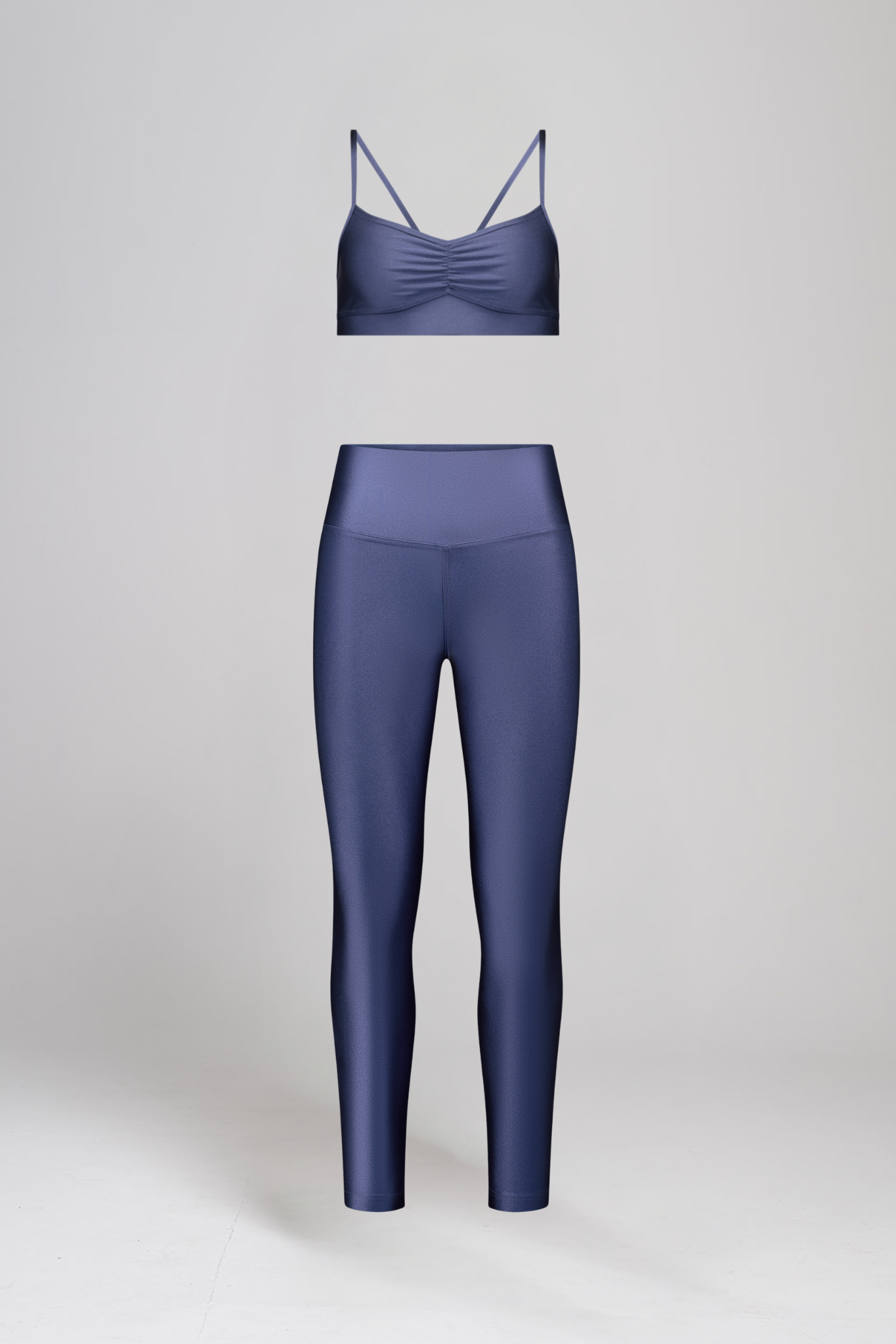 טופ LIRUX כתפיה דקה כיווץ + טייץ LIRUX ארוך גבוה - INDIGO