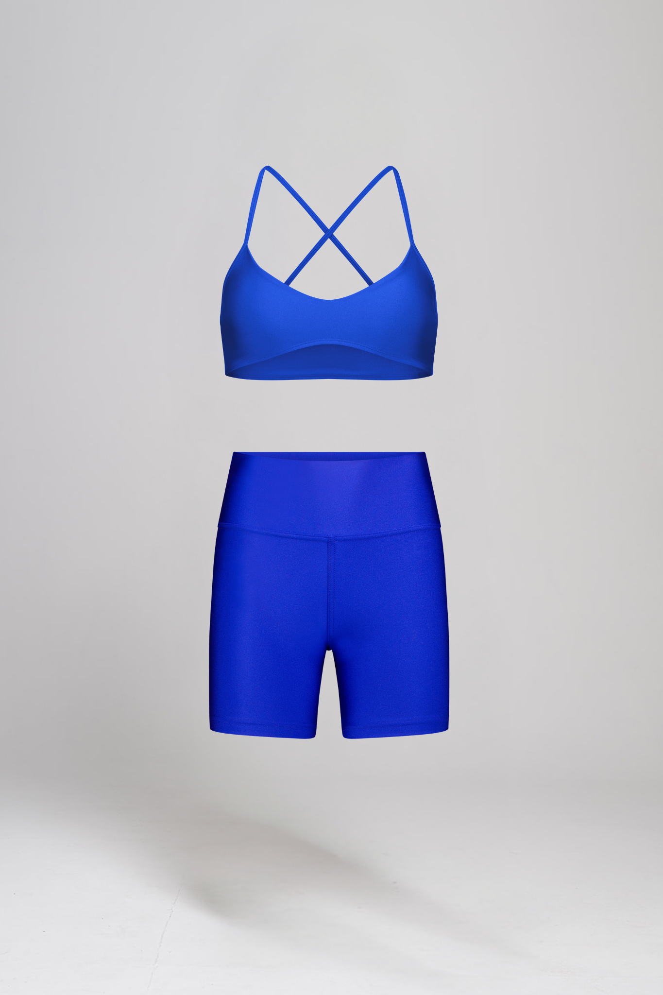 טופ LIRUX קטן מוצלב + טייץ LIRUX קצר - ROYALTY BLUE