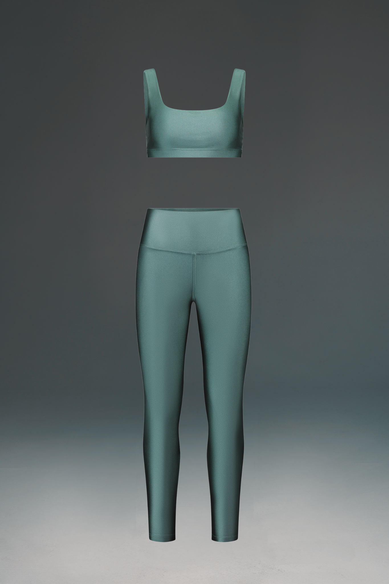 טופ LIRUX מרובע + טייץ LIRUX ארוך גבוה - EMERALD GLOW