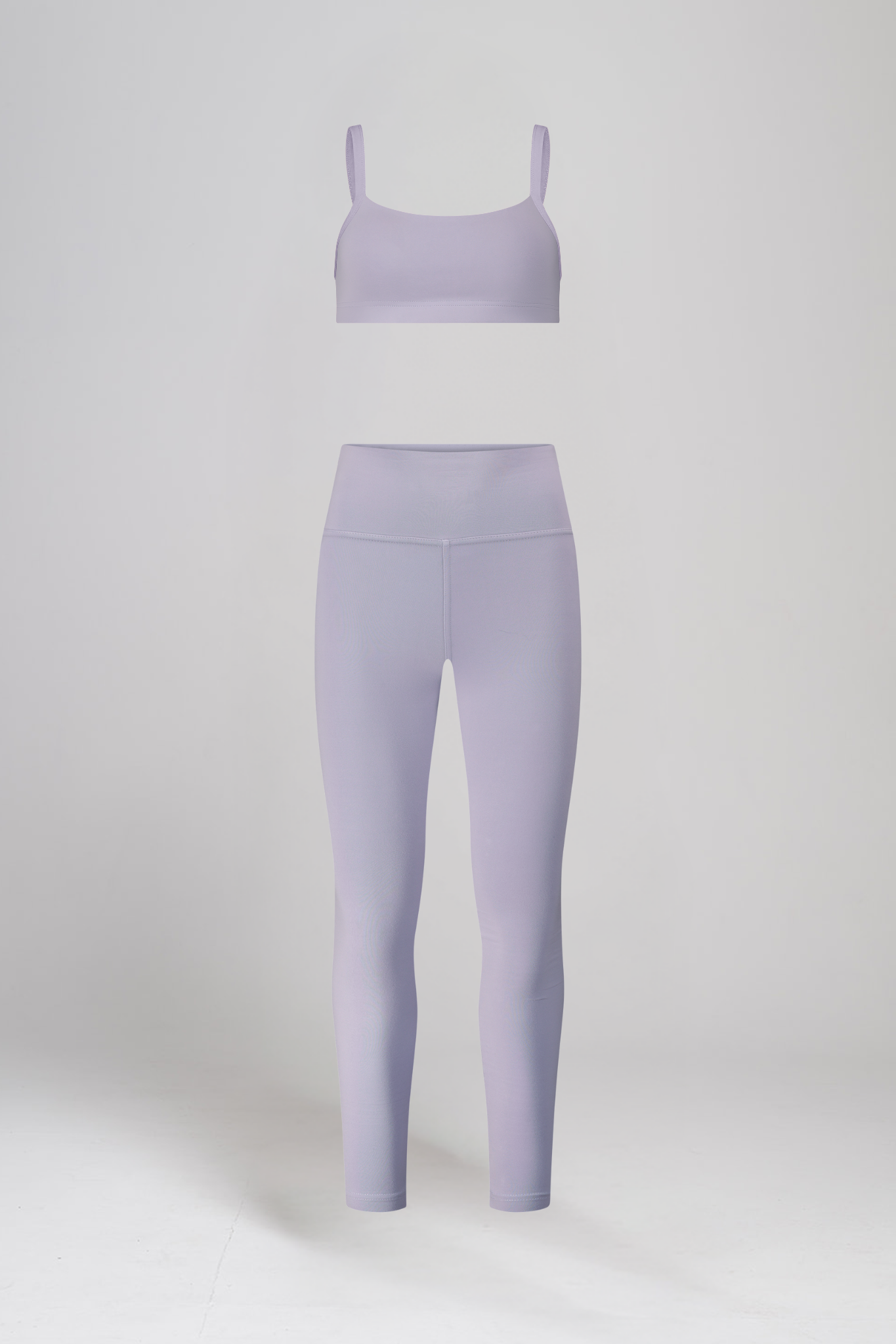 טופ SOFTLEX מחשוף מרובע + טייץ SOFTLEX ארוך גבוה - GREY VIOLET