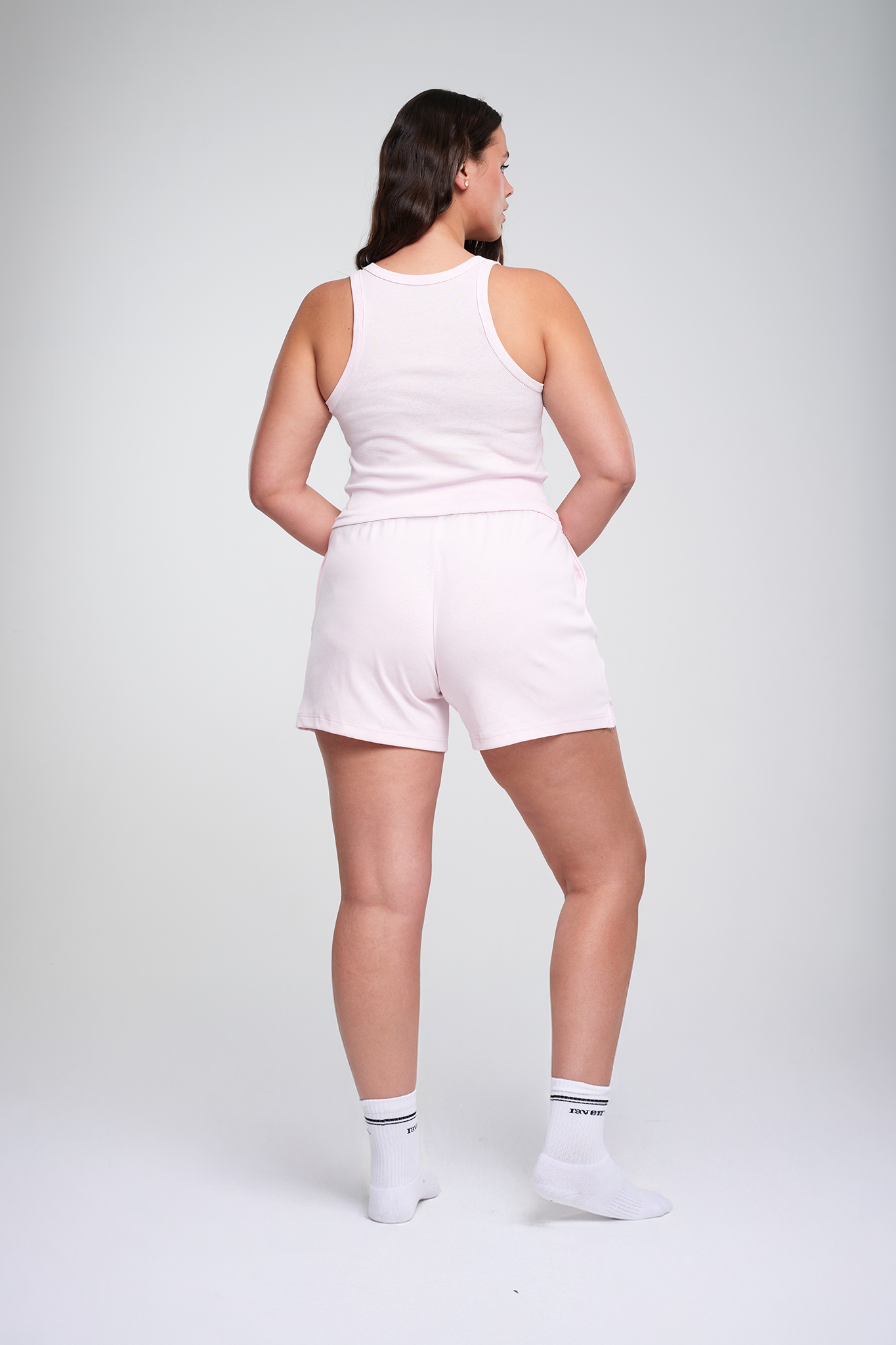 גופית RIB לוגו - SOFT PINK