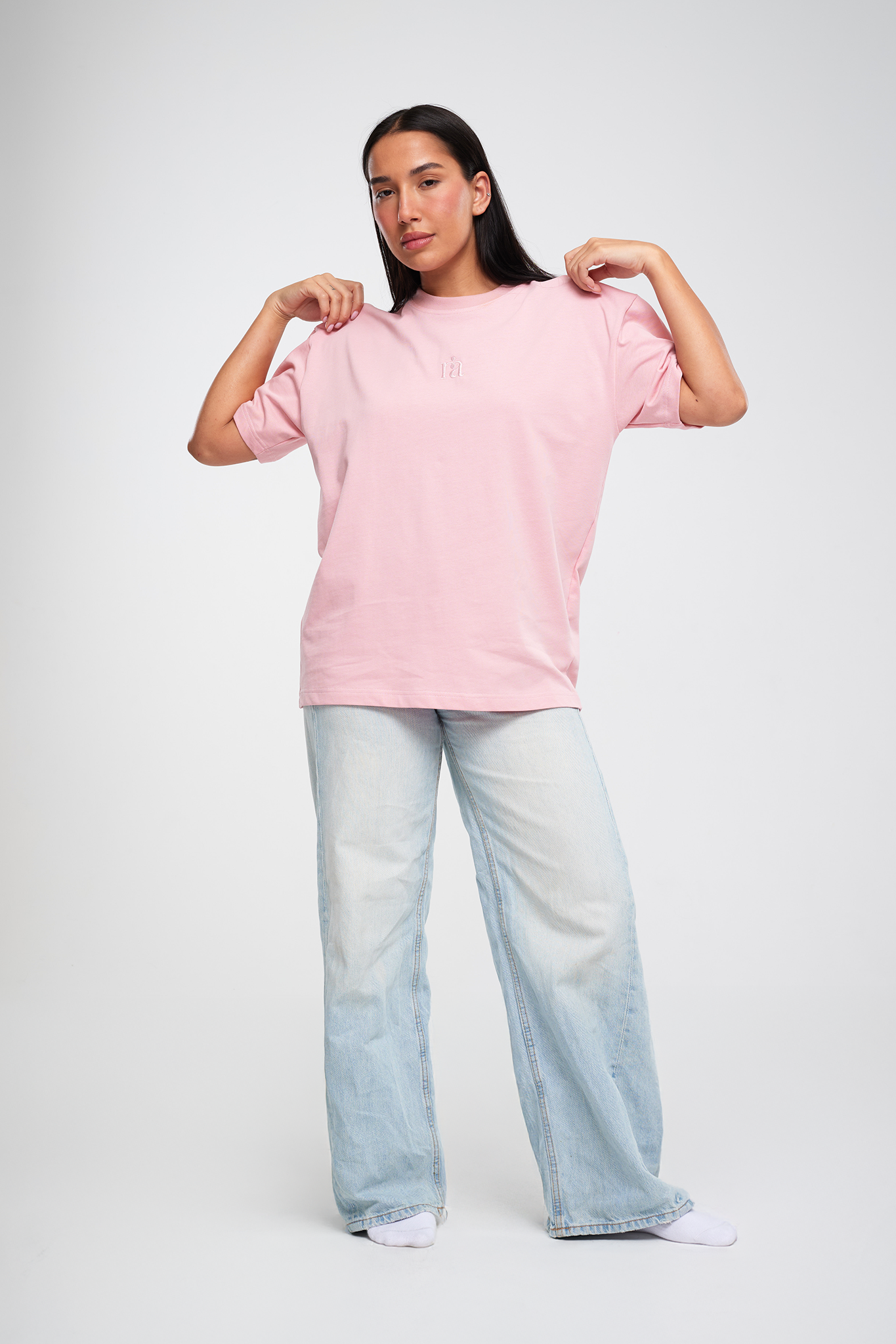 חולצת טי COTTON אוברסייז - CLASSIC PINK