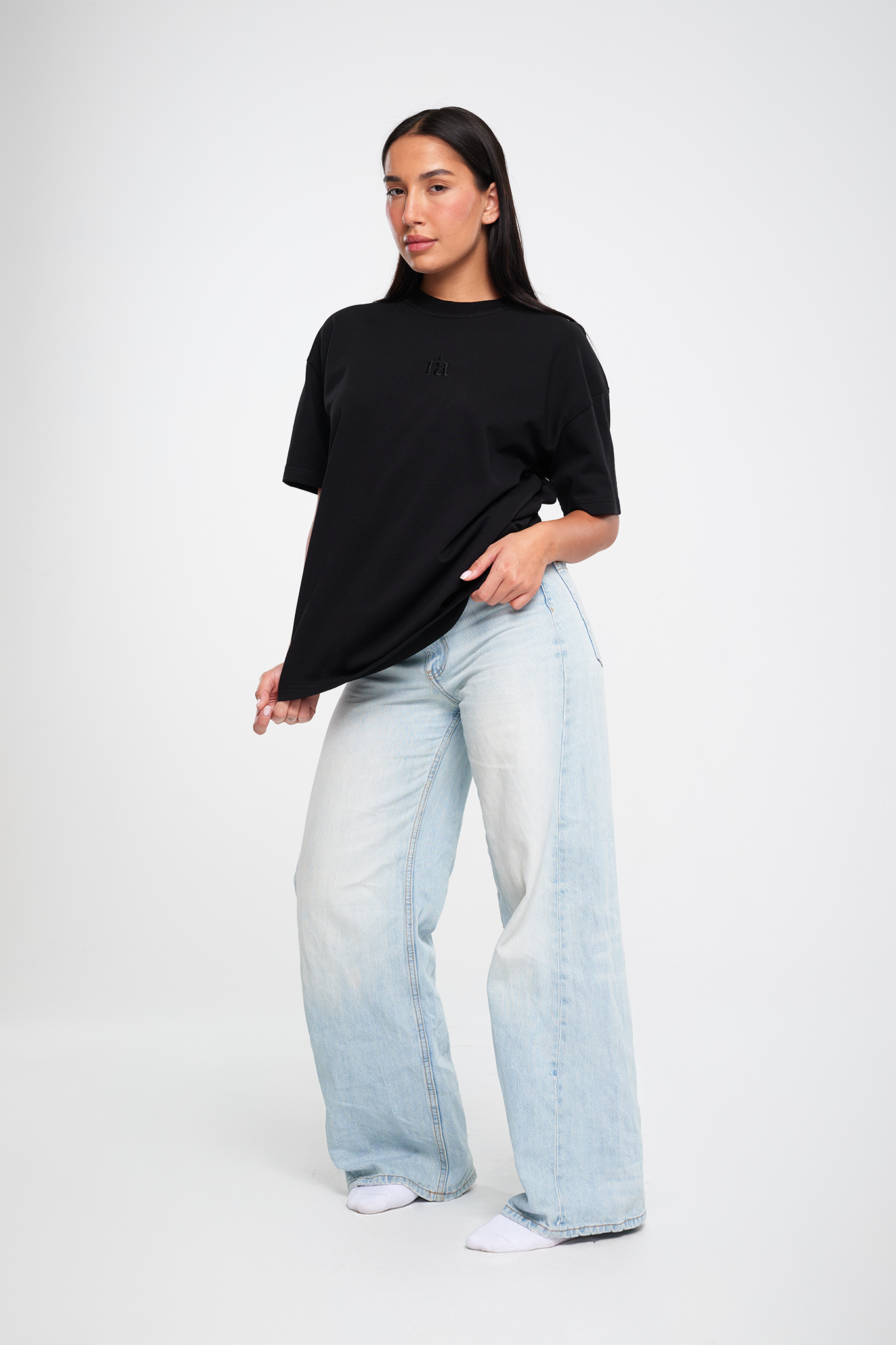 חולצת טי COTTON אוברסייז - BLACK