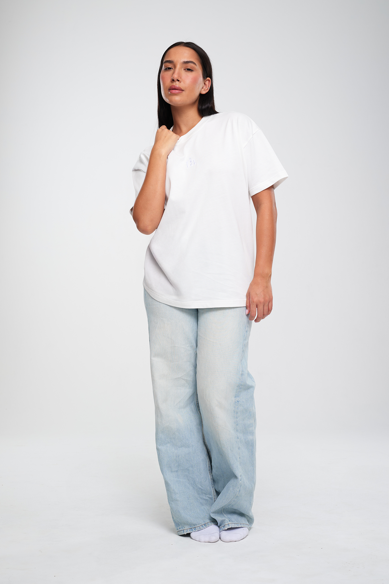 חולצת טי COTTON אוברסייז - CREAMA WHITE