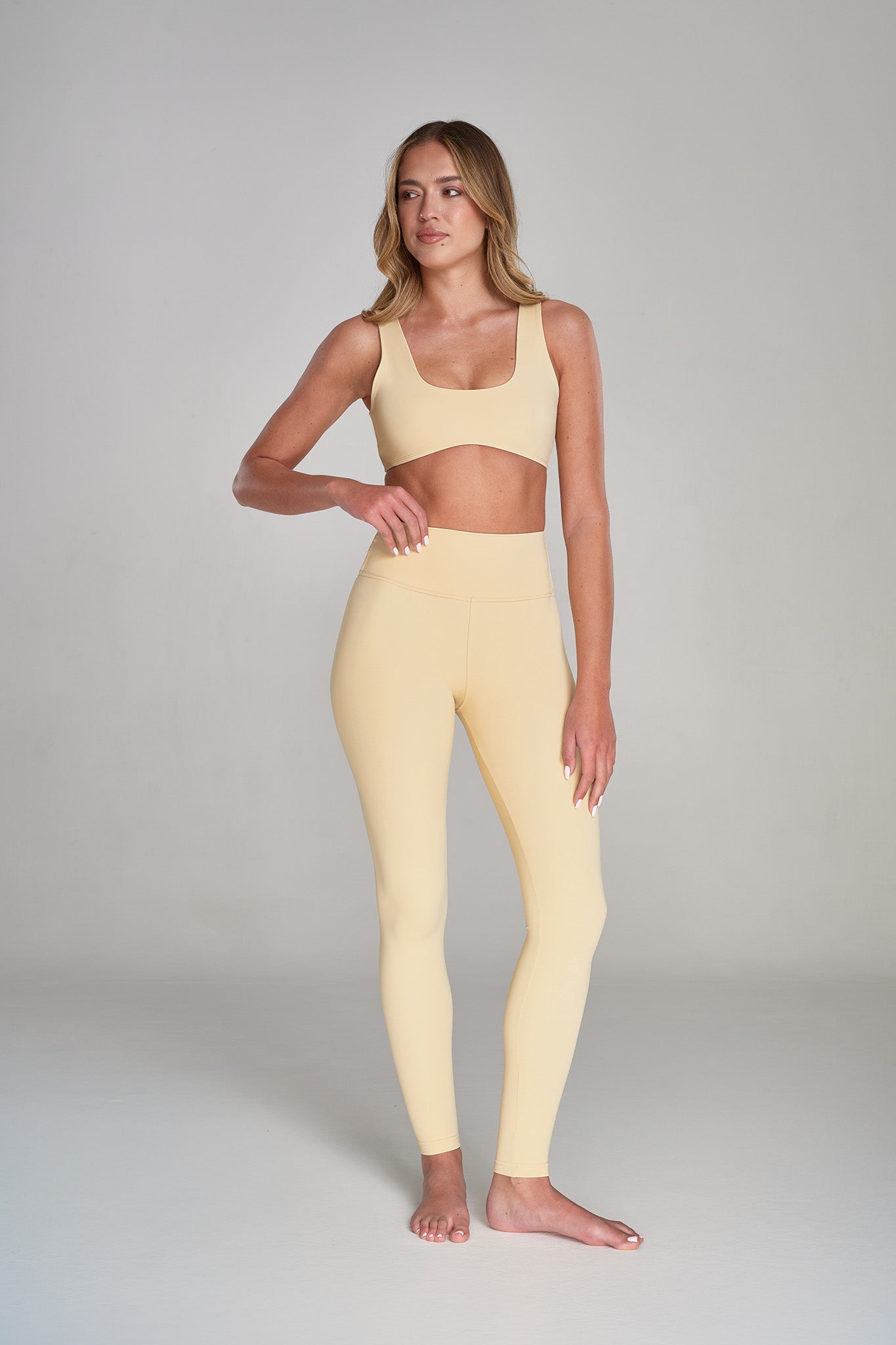 טייץ YALUUP.PRO ארוך גבוה - BUTTER MILK