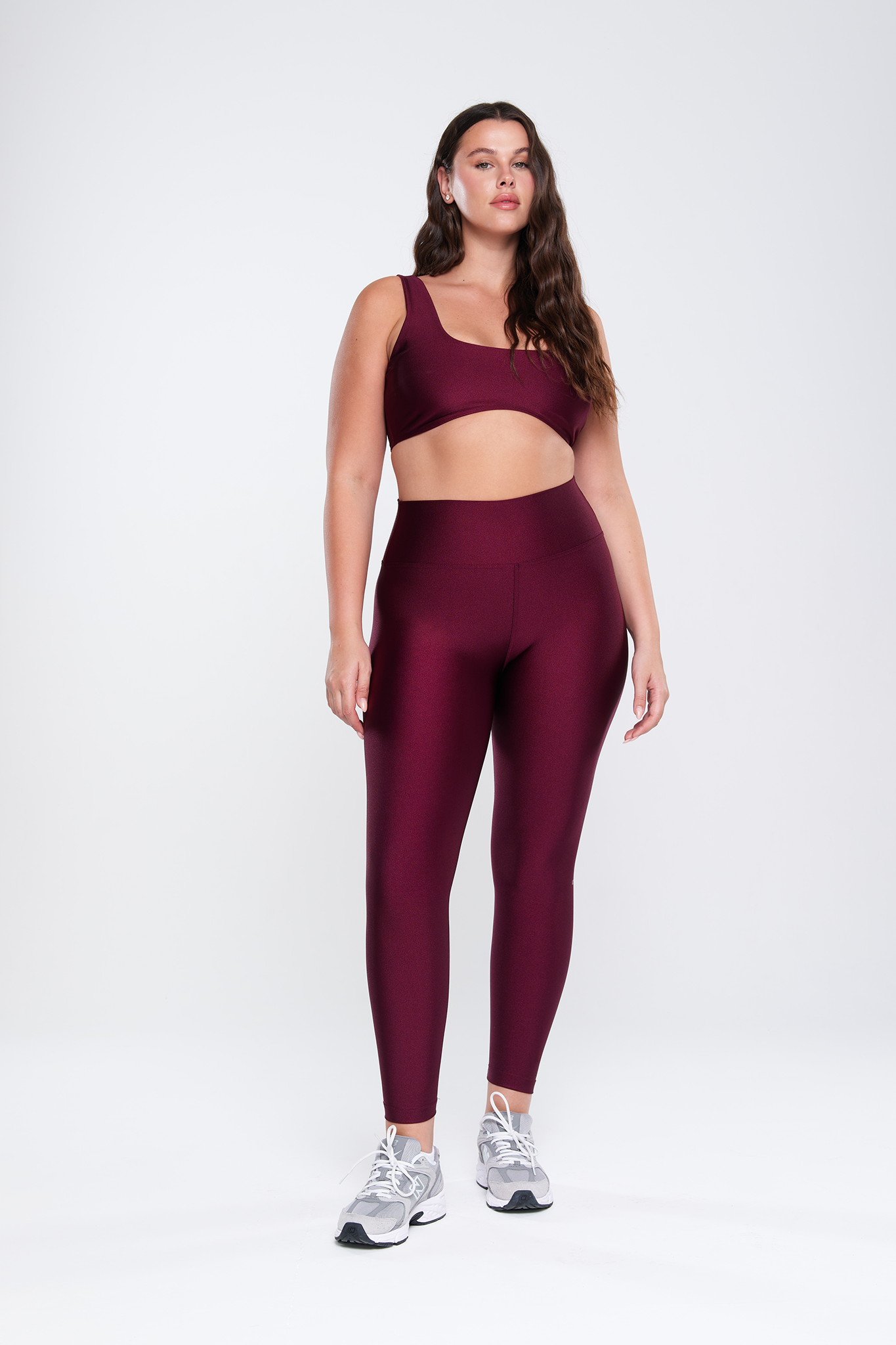 טייץ LIRUX ארוך גבוה עם כיס - CHERRY WINE