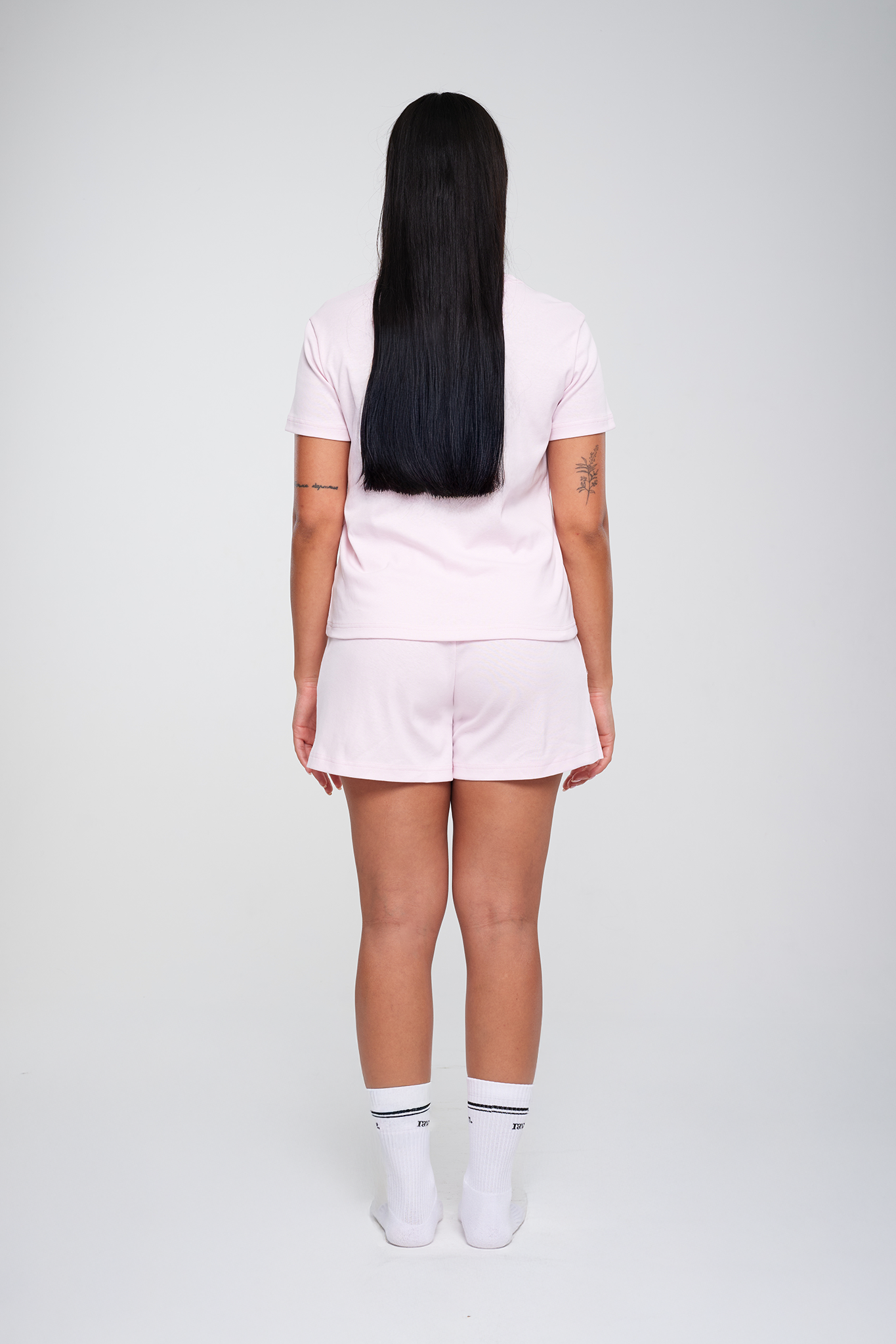 חולצת טי RIB קצרה - SOFT PINK