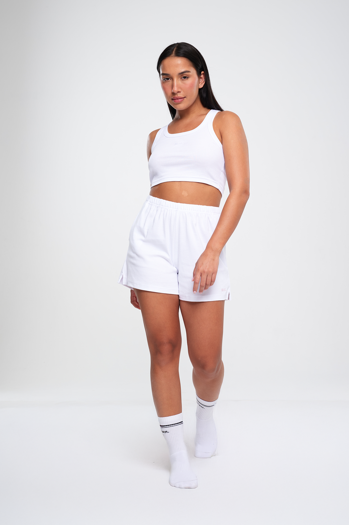 מכנסי RIB שורט - WHITE