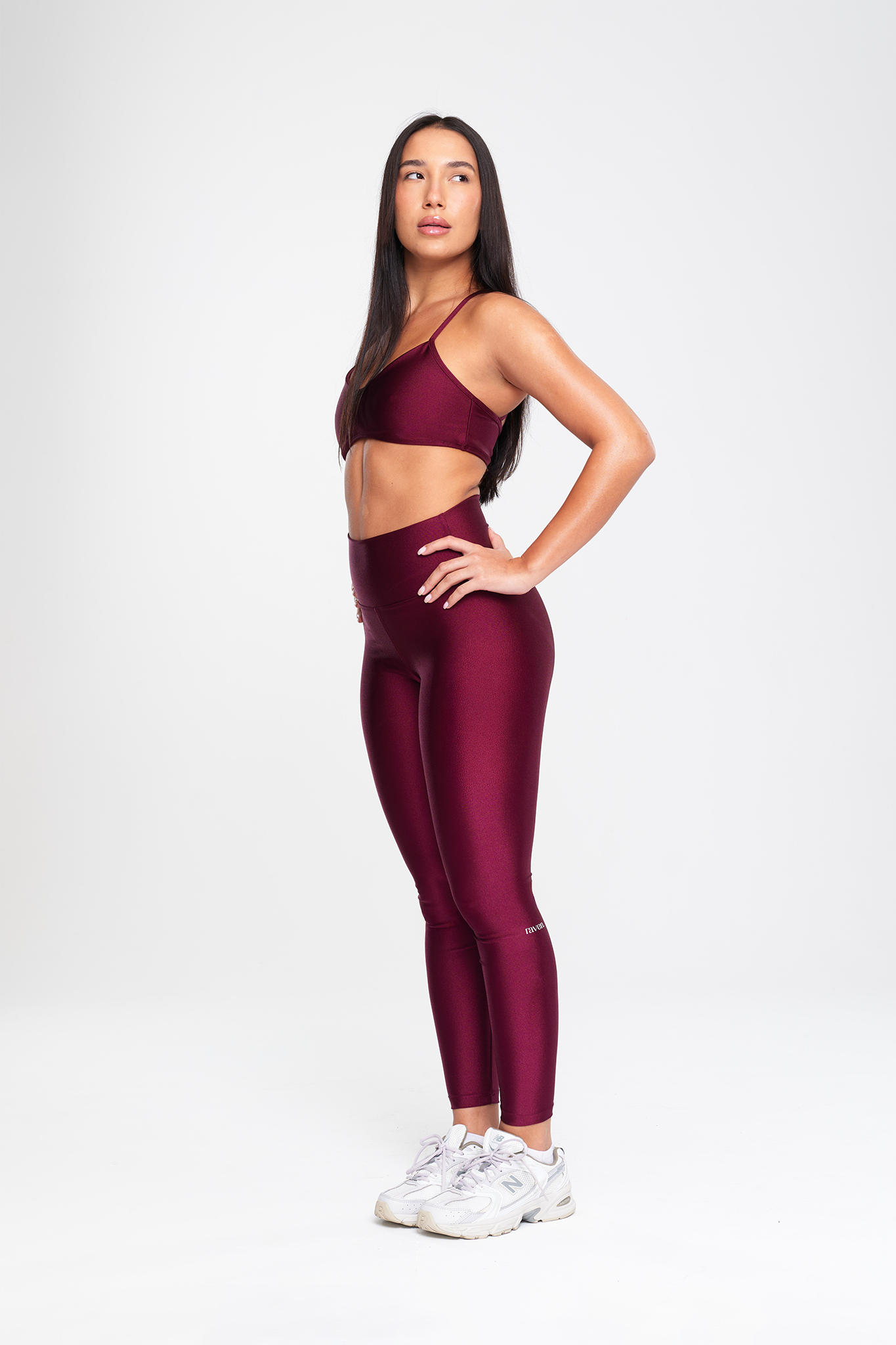 טייץ LIRUX ארוך גבוה - CHERRY WINE