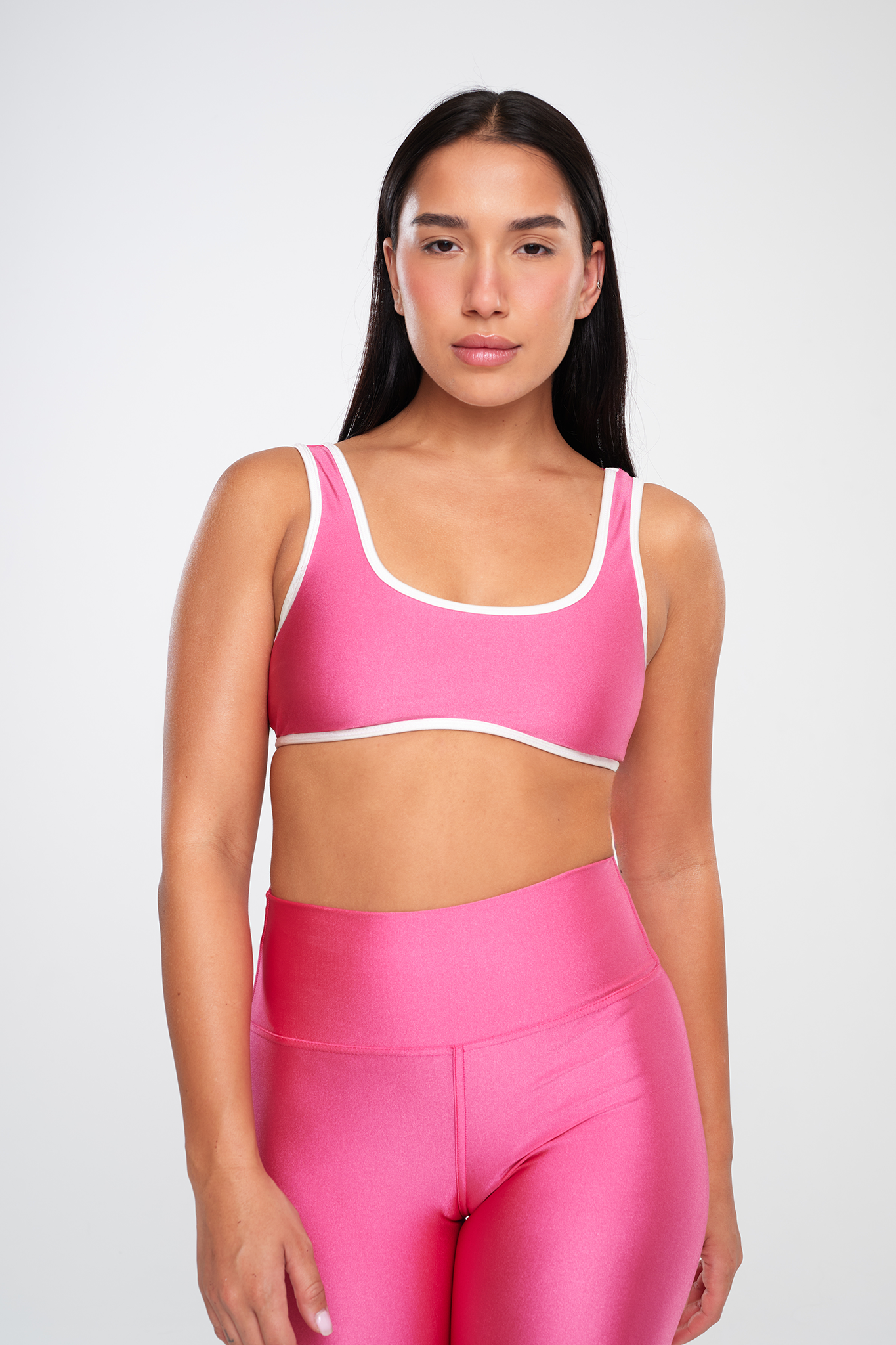 טופ LIRUX קטן קונטור + טייץ LIRUX ארוך גבוה - PINK ROSE