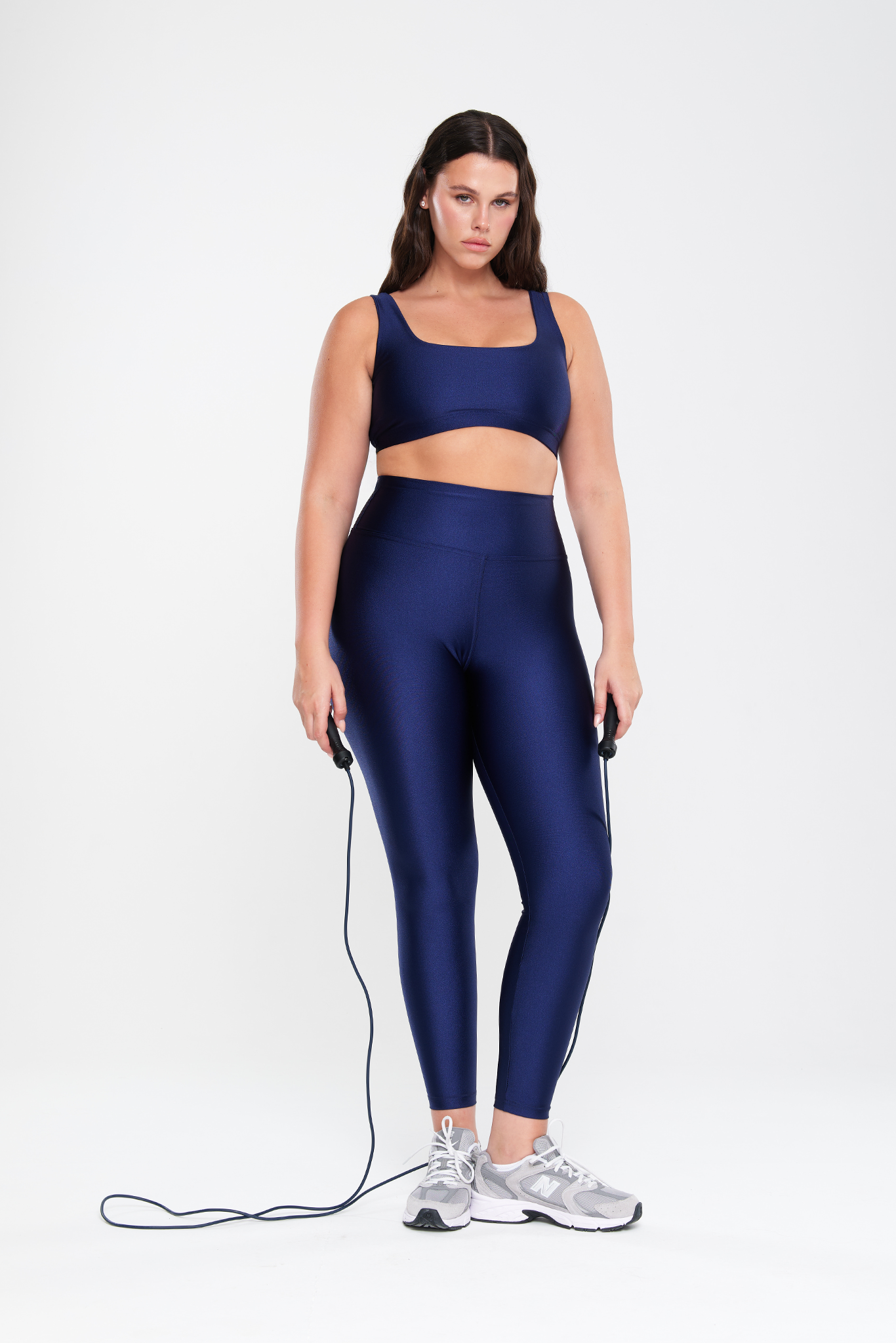 טופ LIRUX מרובע + טייץ LIRUX ארוך גבוה - NAVY BLUE