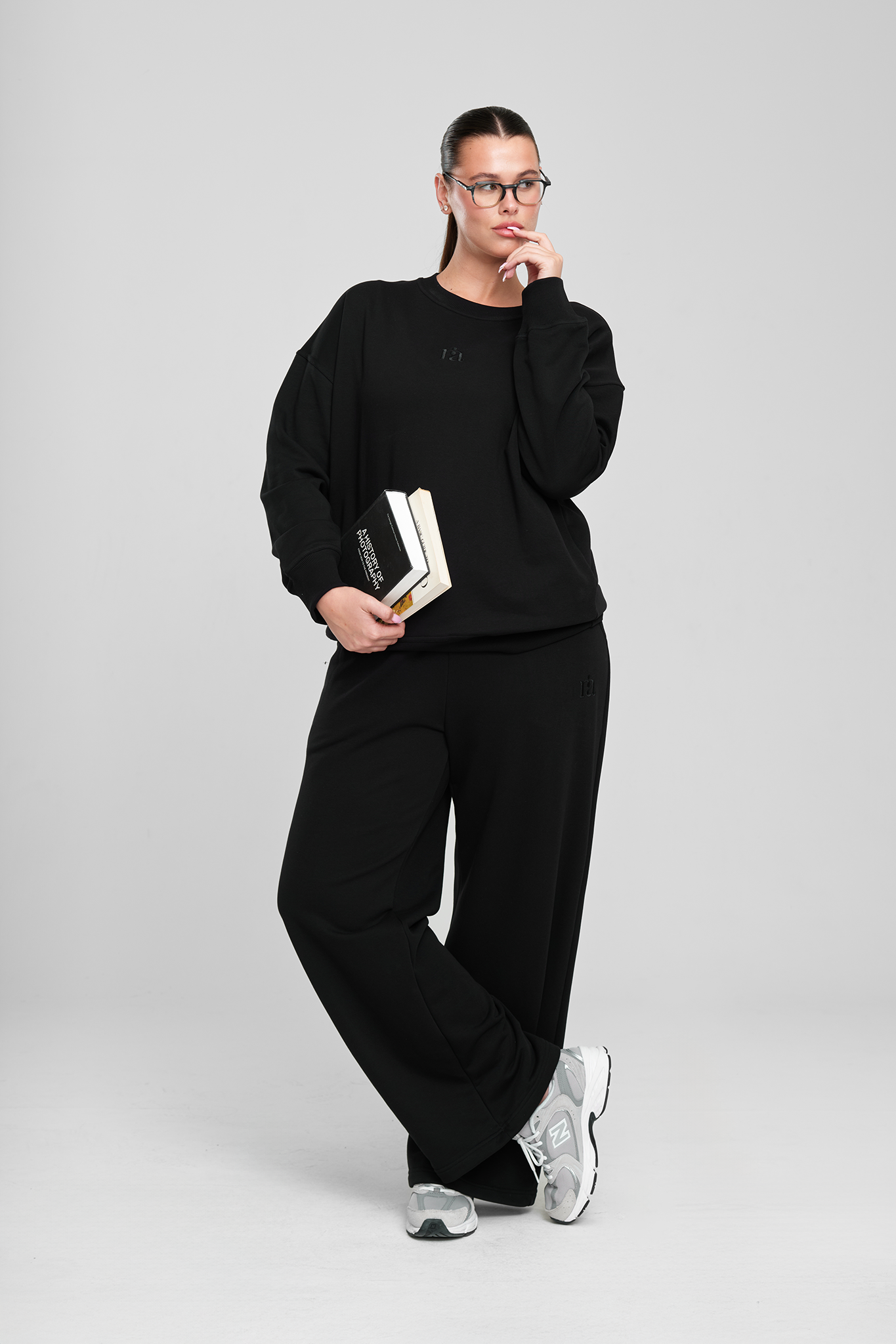 חולצת COTTON ארוכה - MIDNIGHT BLACK