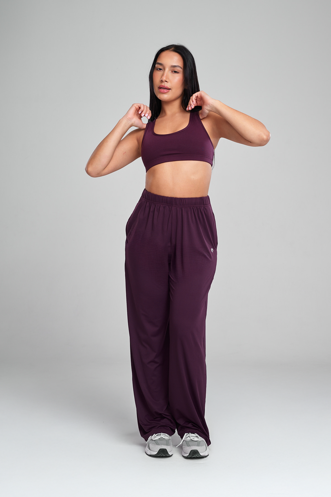 מכנסי YALU גזרה ישרה - DEEP PURPLE