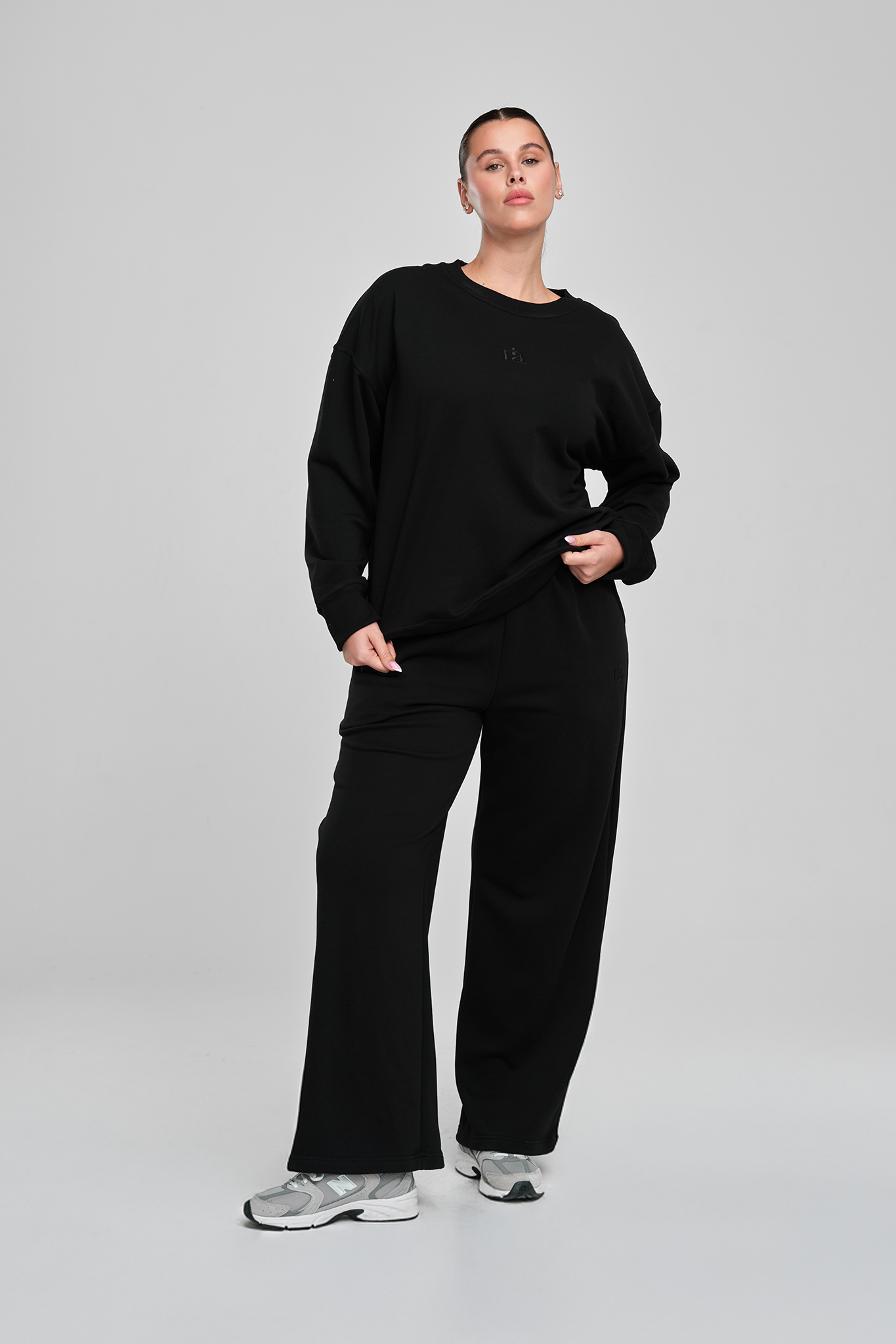 חולצת COTTON ארוכה - MIDNIGHT BLACK