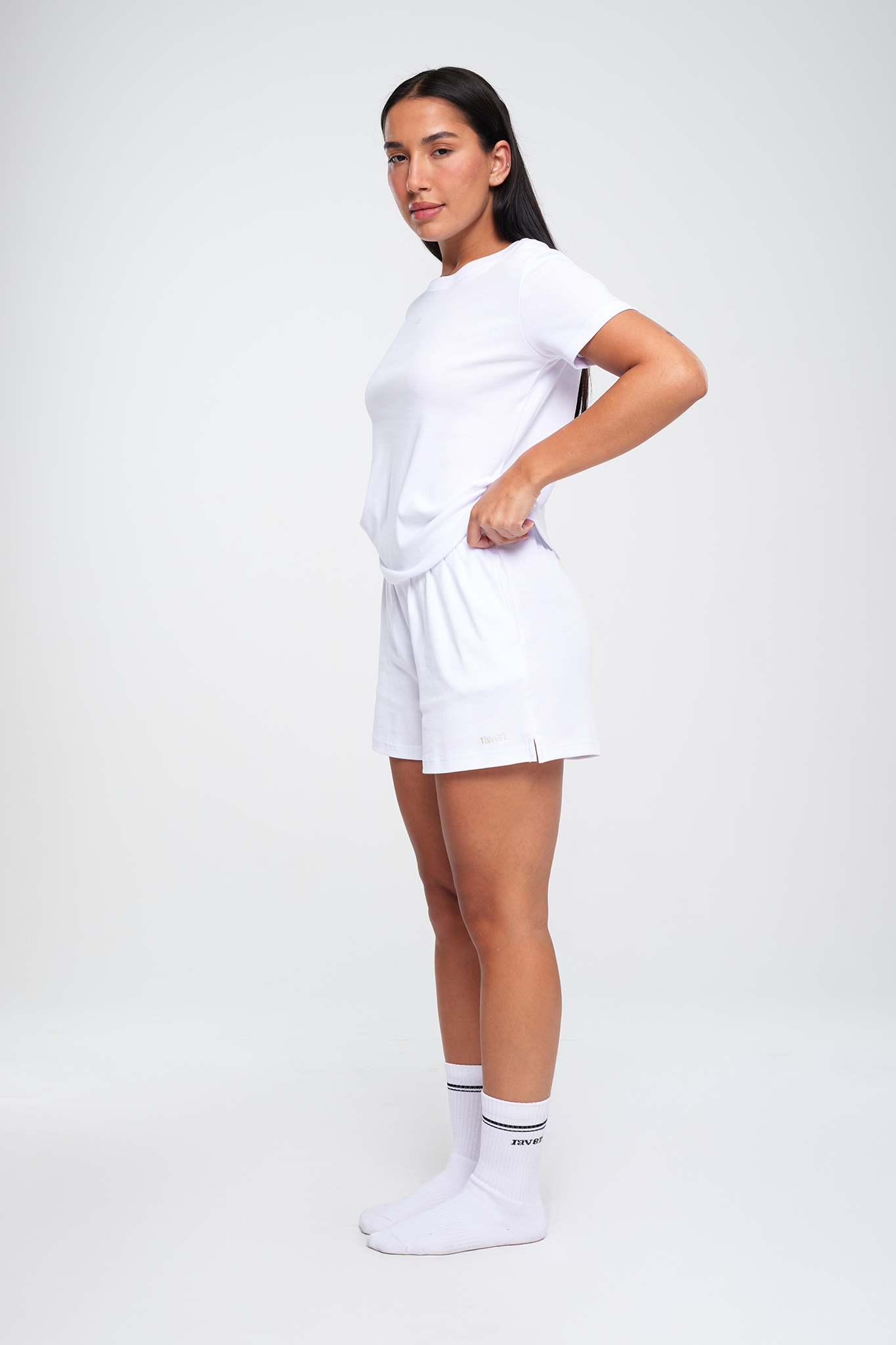 חולצת טי RIB קצרה - WHITE