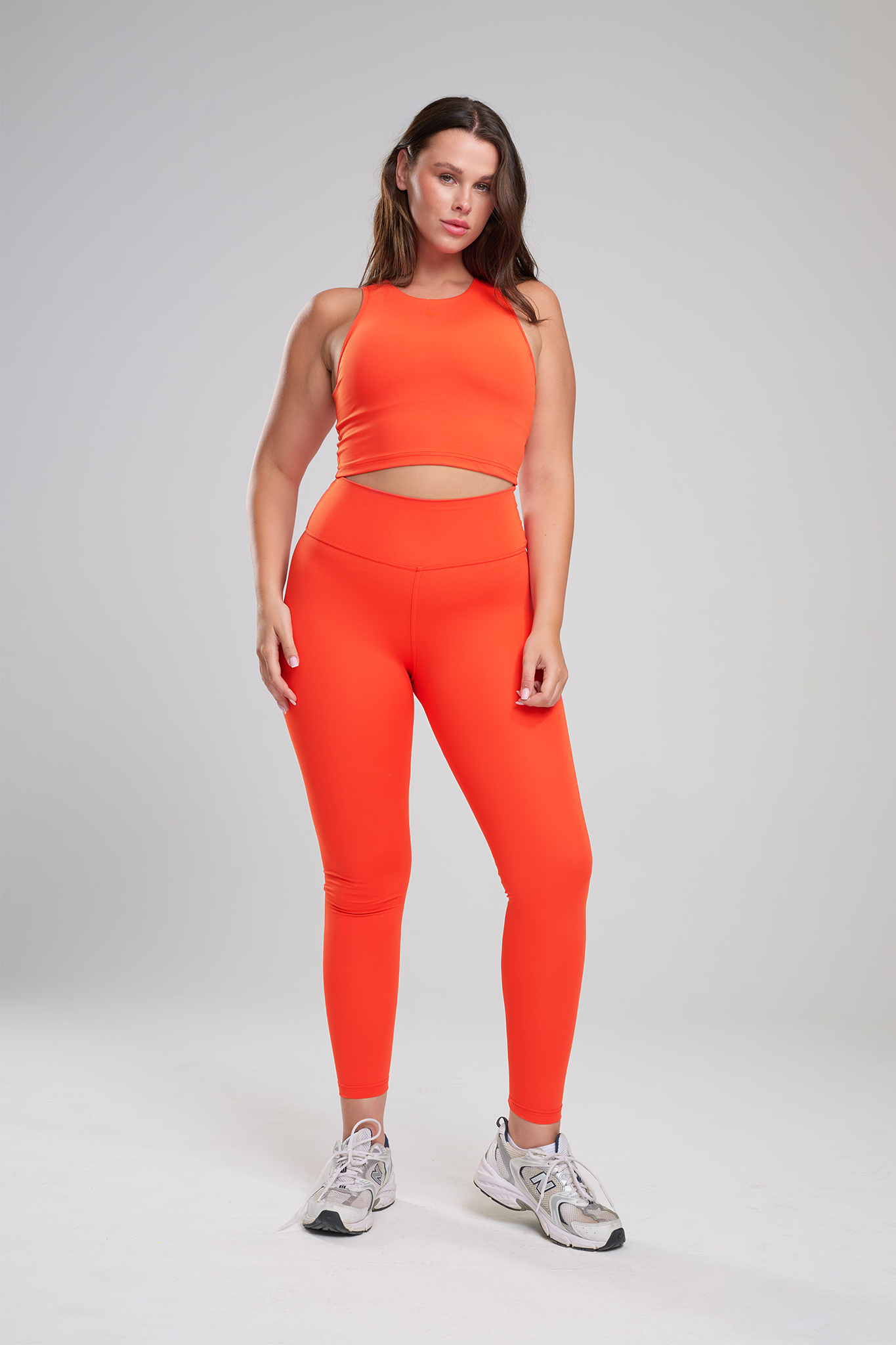 טייץ YALUUP.PRO ארוך גבוה - RED ORANGE