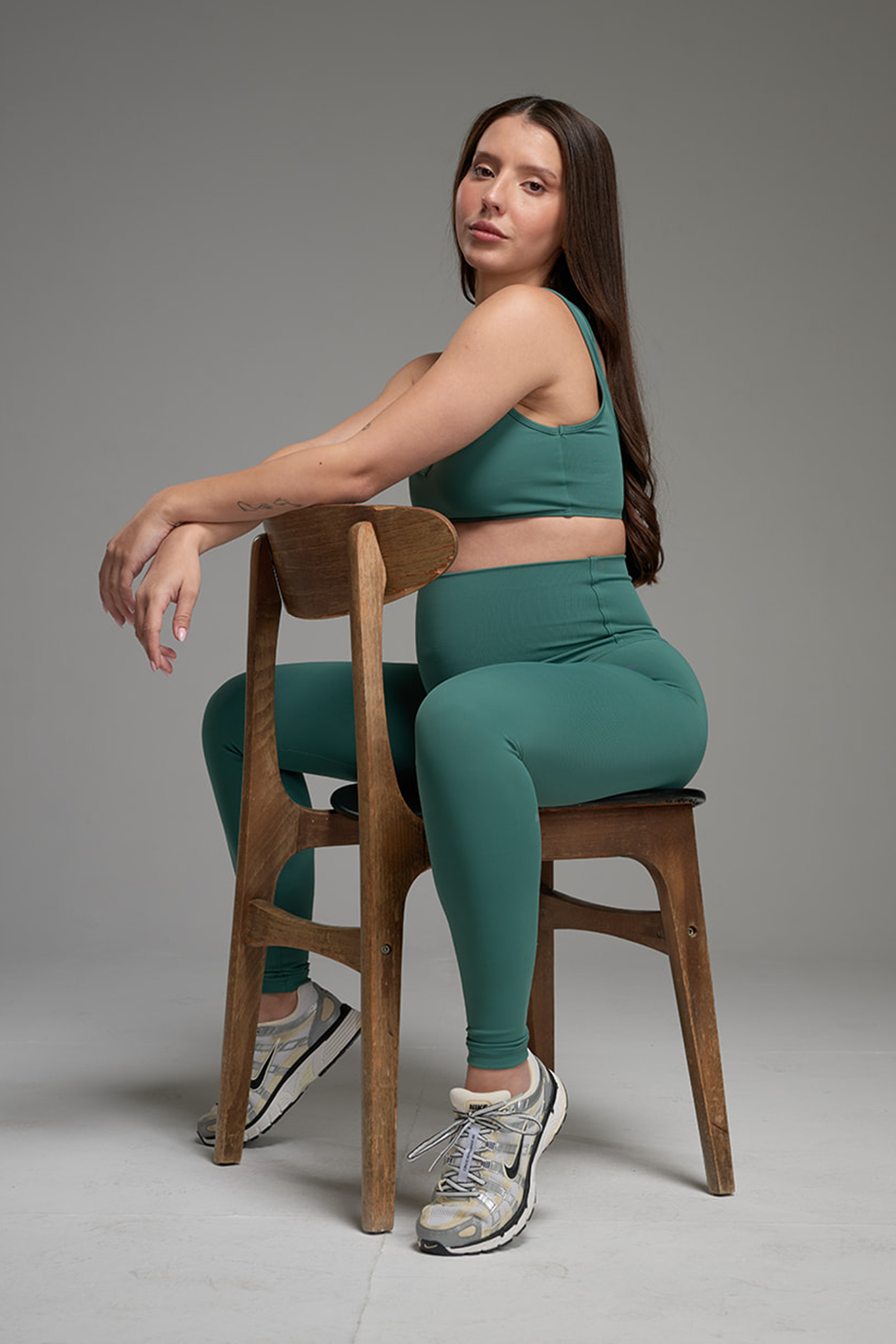 טייץ YALUUP.PRO ארוך גבוה הריון - EMERALD GLOW