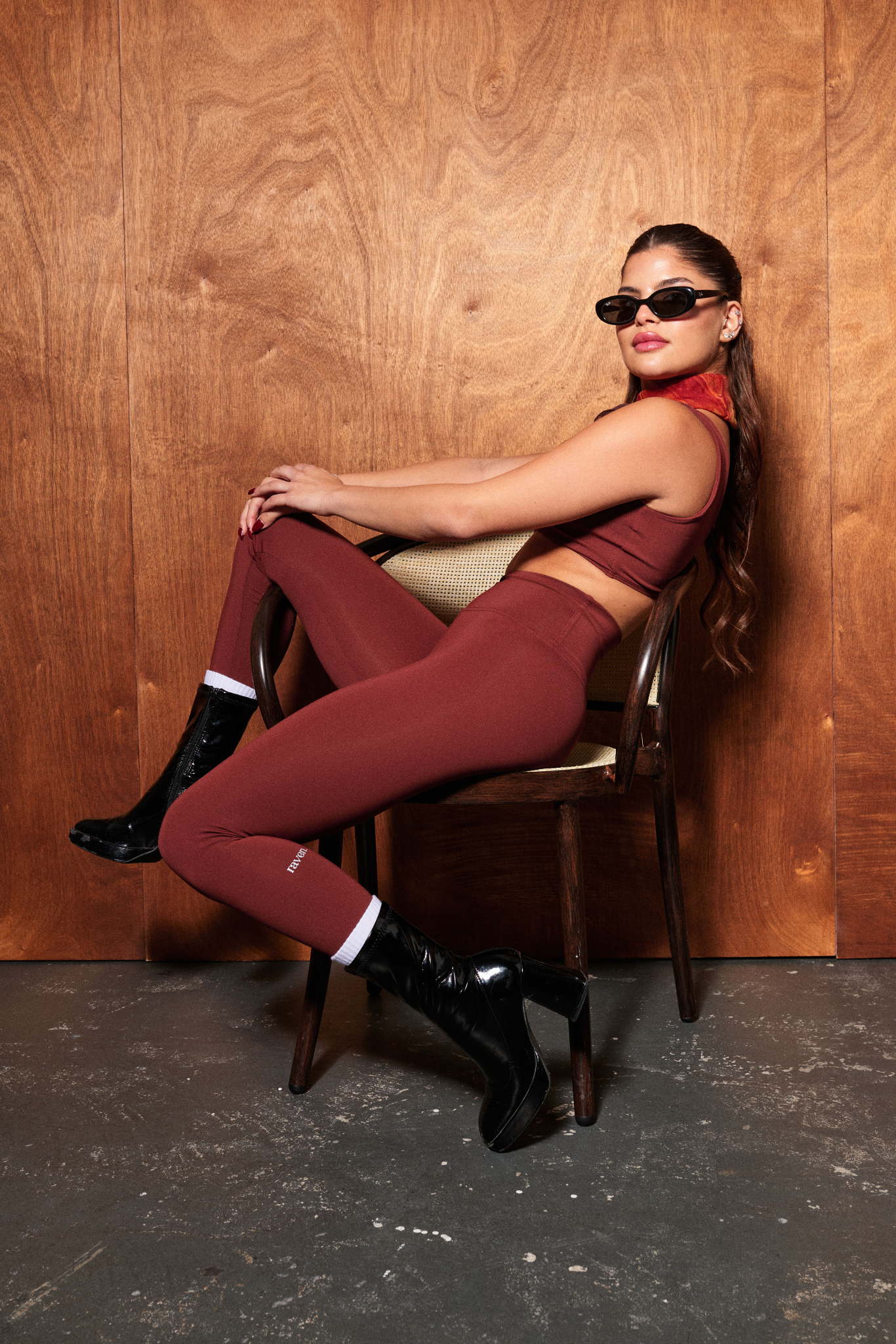 טייץ YALUUP.PRO ארוך גבוה - DARK AMBER