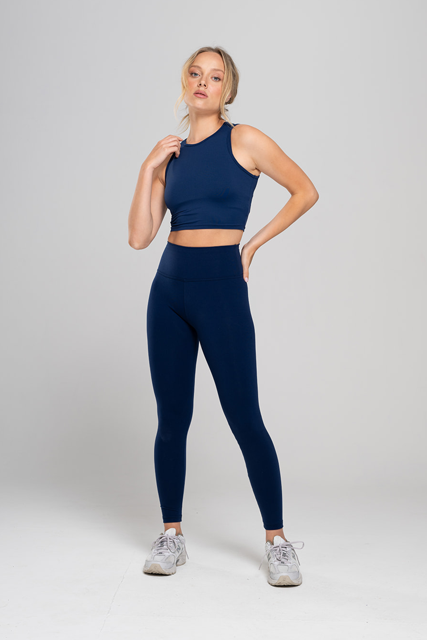 גופית YALU קרופ רייסר + טייץ SOFTLEX ארוך גבוה - NAVY