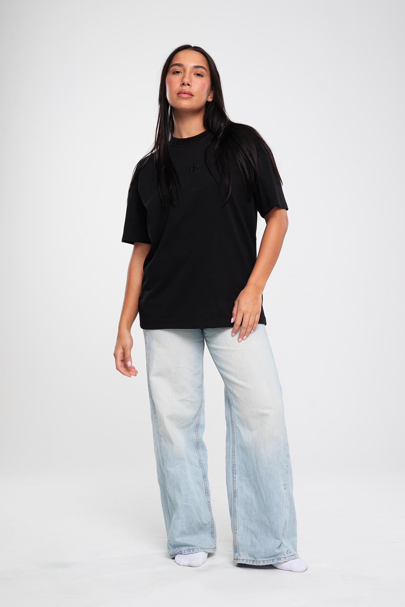 חולצת טי COTTON אוברסייז - BLACK