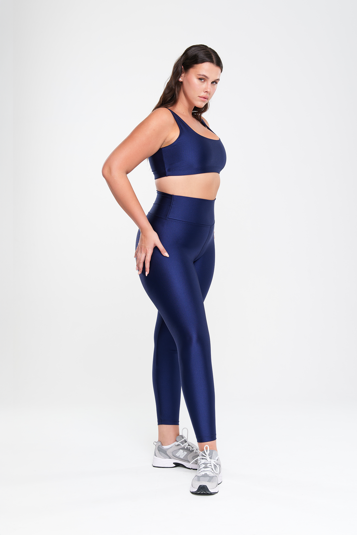 טייץ LIRUX ארוך גבוה עם כיס - NAVY BLUE