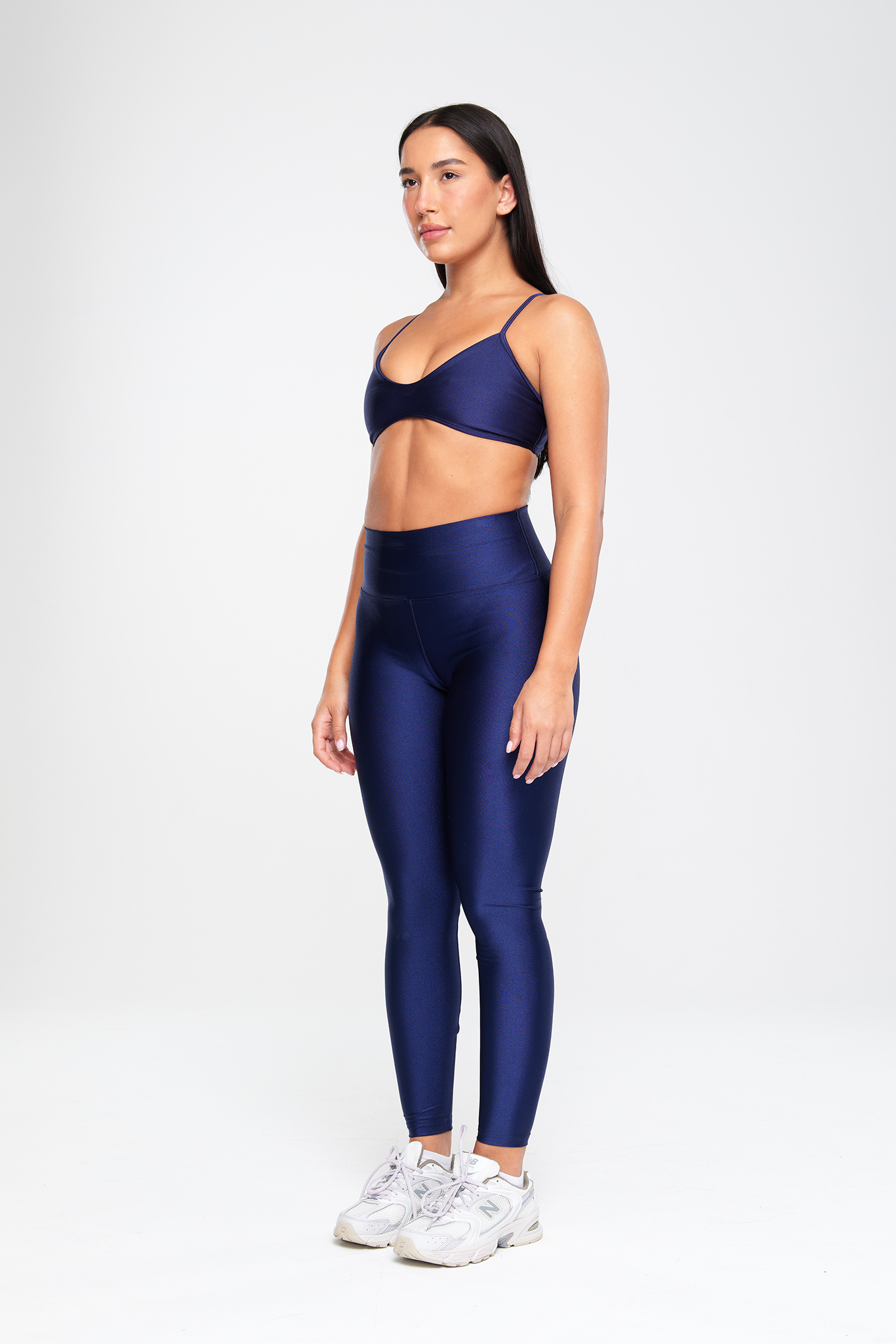 טופ LIRUX קטן מוצלב + טייץ LIRUX ארוך גבוה - NAVY BLUE