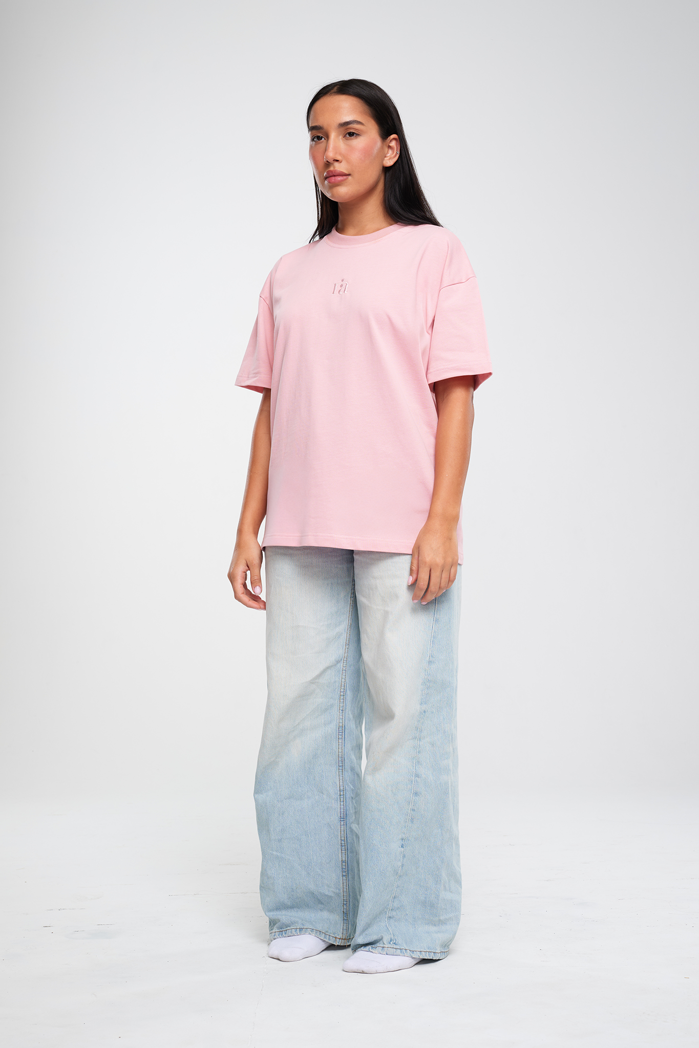 חולצת טי COTTON אוברסייז - CLASSIC PINK