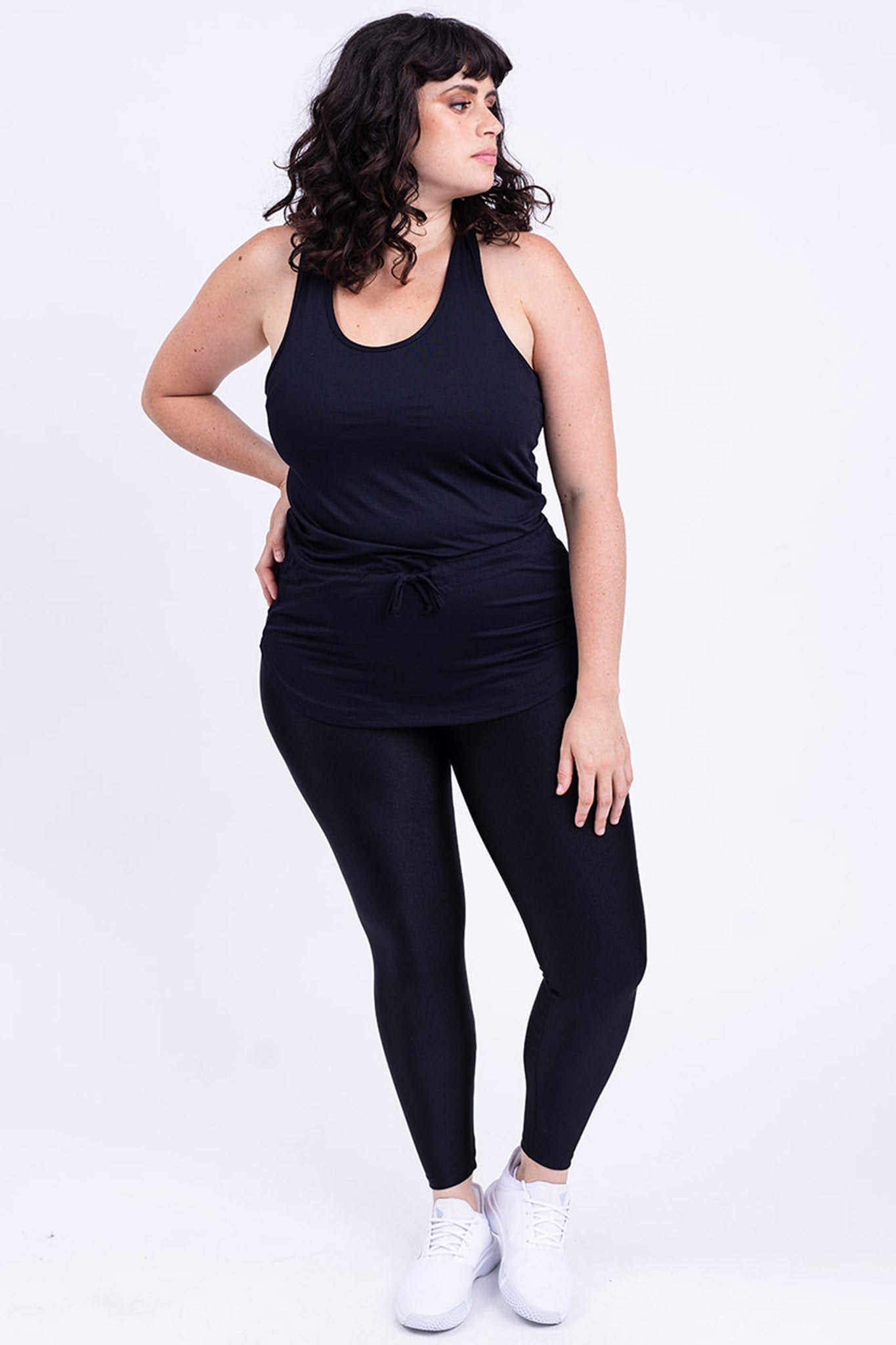 גופית YALU שרוך במותן - BLACK