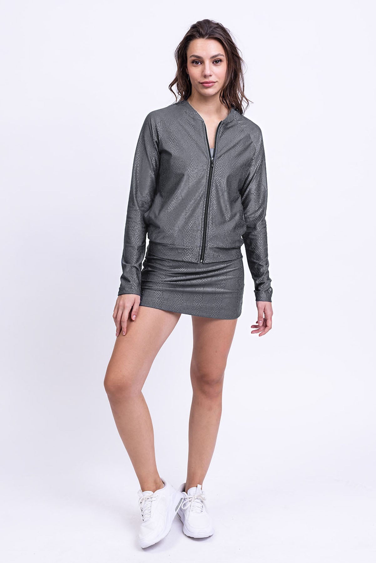 חצאית LIRUX ז'קרד - אפור