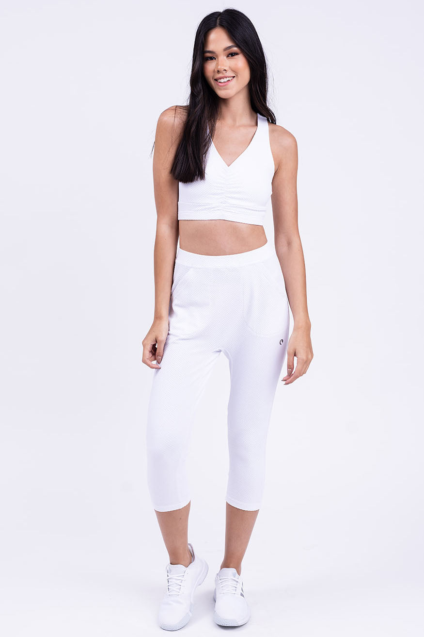 מכנסי NANU 7/8 בועות רפויים - WHITE