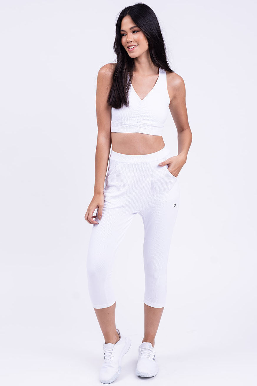 מכנסי NANU 7/8 בועות רפויים - WHITE