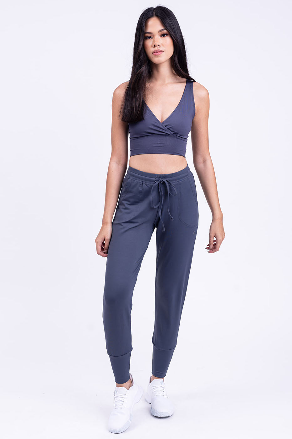 מכנסי NANU רפויים עם חפת - אפור