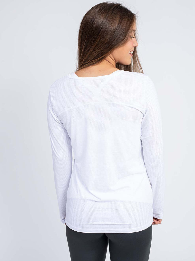 חולצת YALU שרוול ארוך - לבן