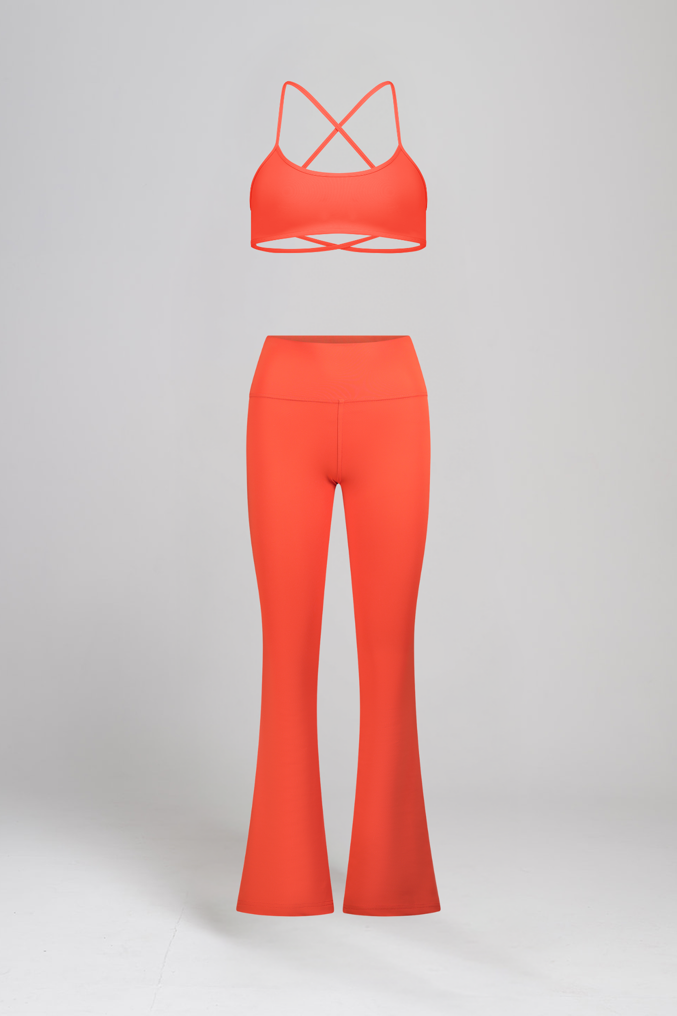 טופ YALUUP.PRO מוצלב + טייץ YALUUP.PRO מתרחב - RED ORANGE