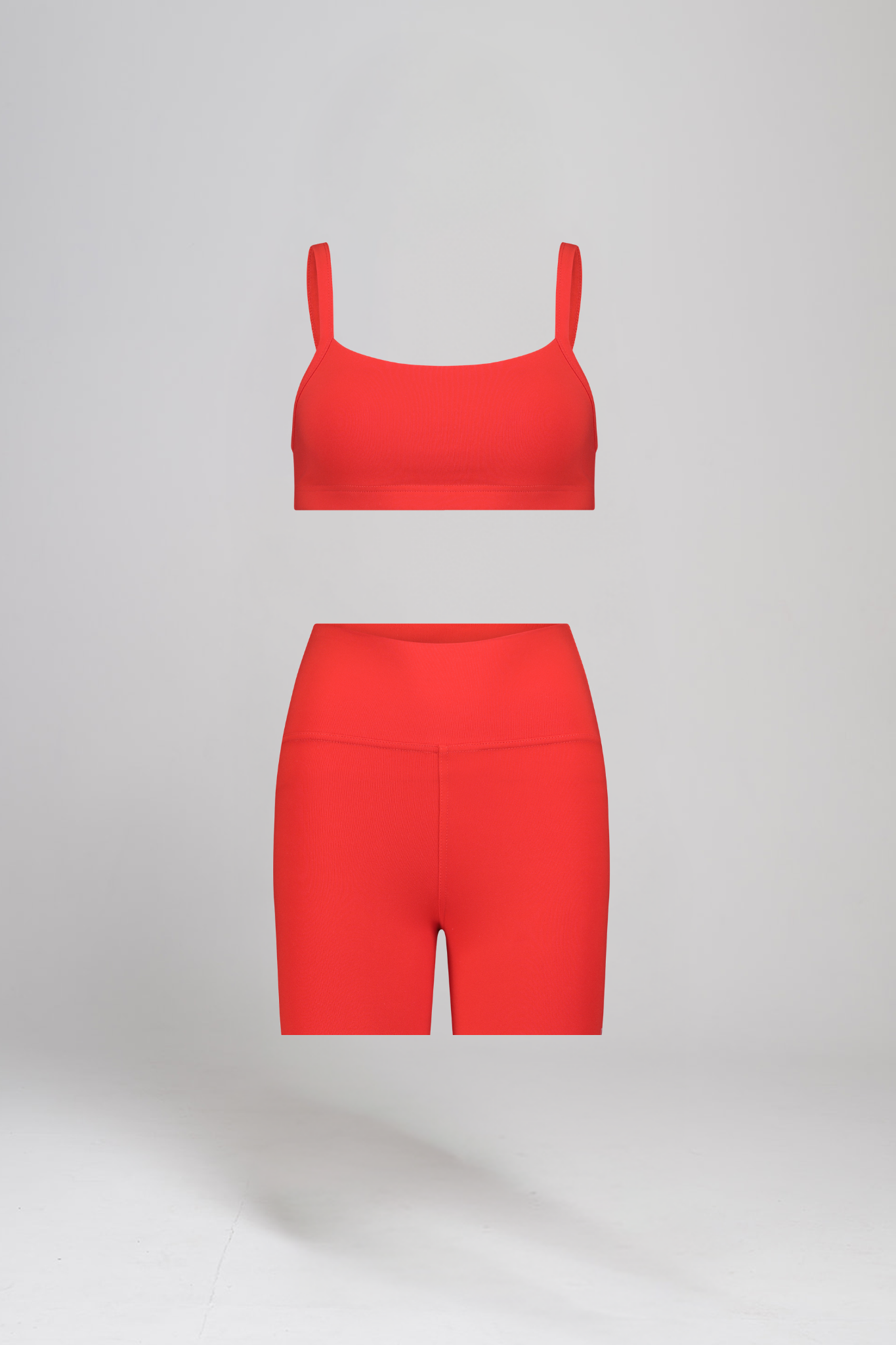 טופ SOFTLEX מחשוף מרובע + טייץ SOFTLEX קצר - HOT RED