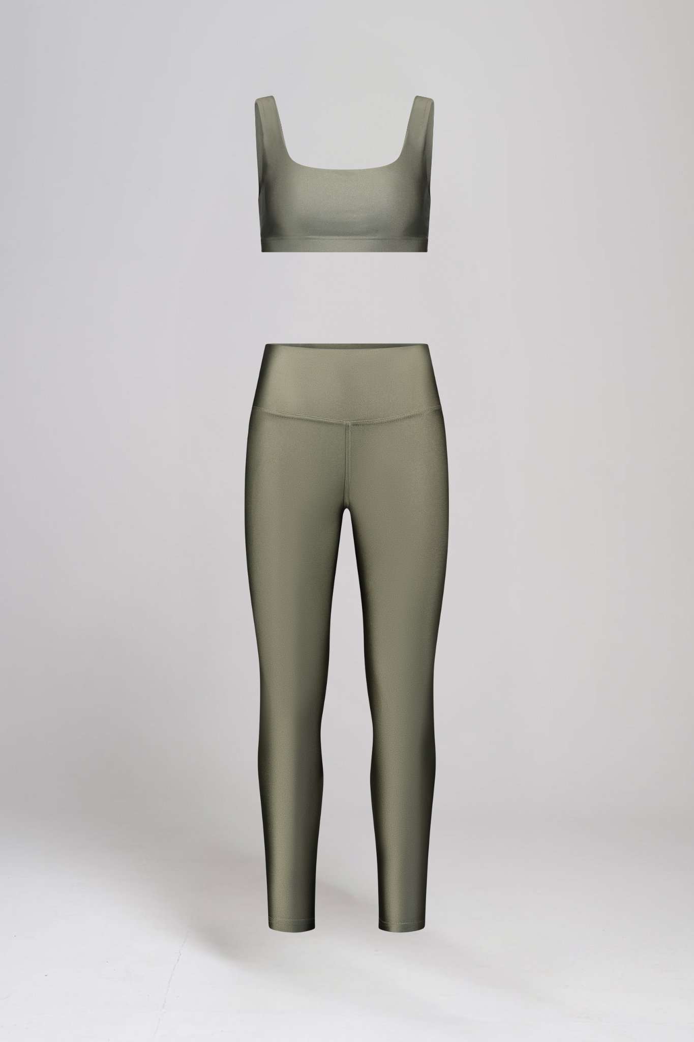 טופ LIRUX מרובע + טייץ LIRUX ארוך גבוה - ARMY GREEN