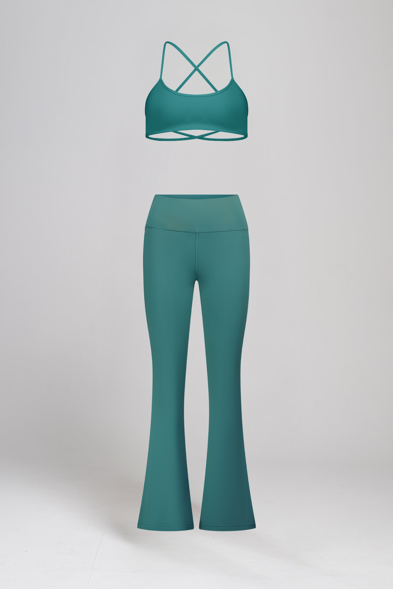 טופ YALUUP.PRO מוצלב + טייץ YALUUP.PRO מתרחב - AQUA MARINE