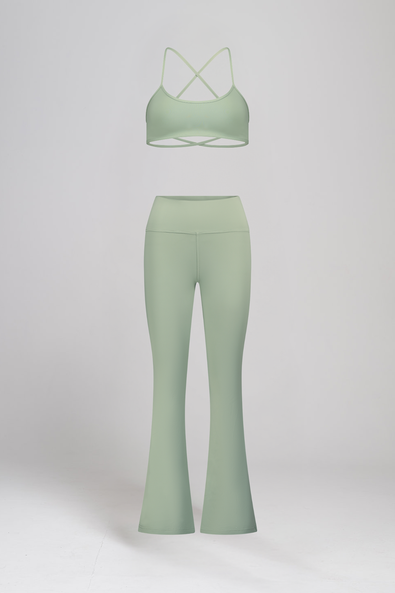 טופ YALUUP.PRO מוצלב + טייץ YALUUP.PRO מתרחב - ICY MINT