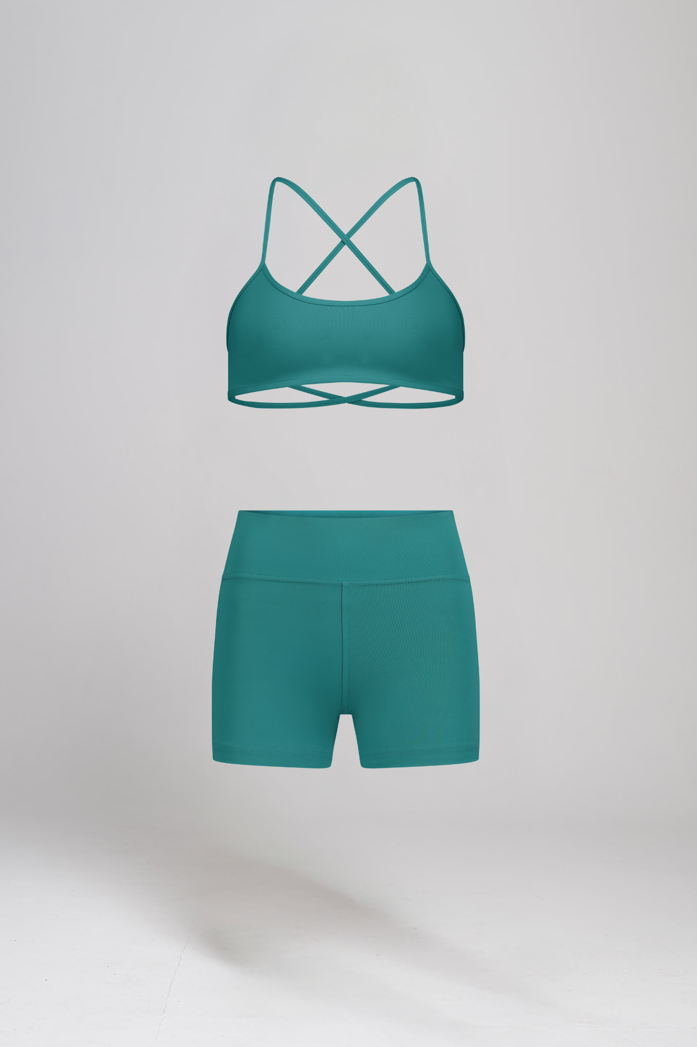 טופ YALUUP.PRO מוצלב + שורט YALUUP.PRO גבוה - AQUA MARINE