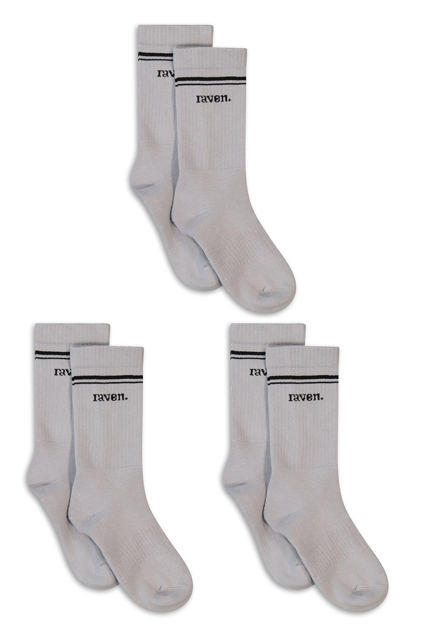 raven SOCKS PACKAGE - GREY X 3