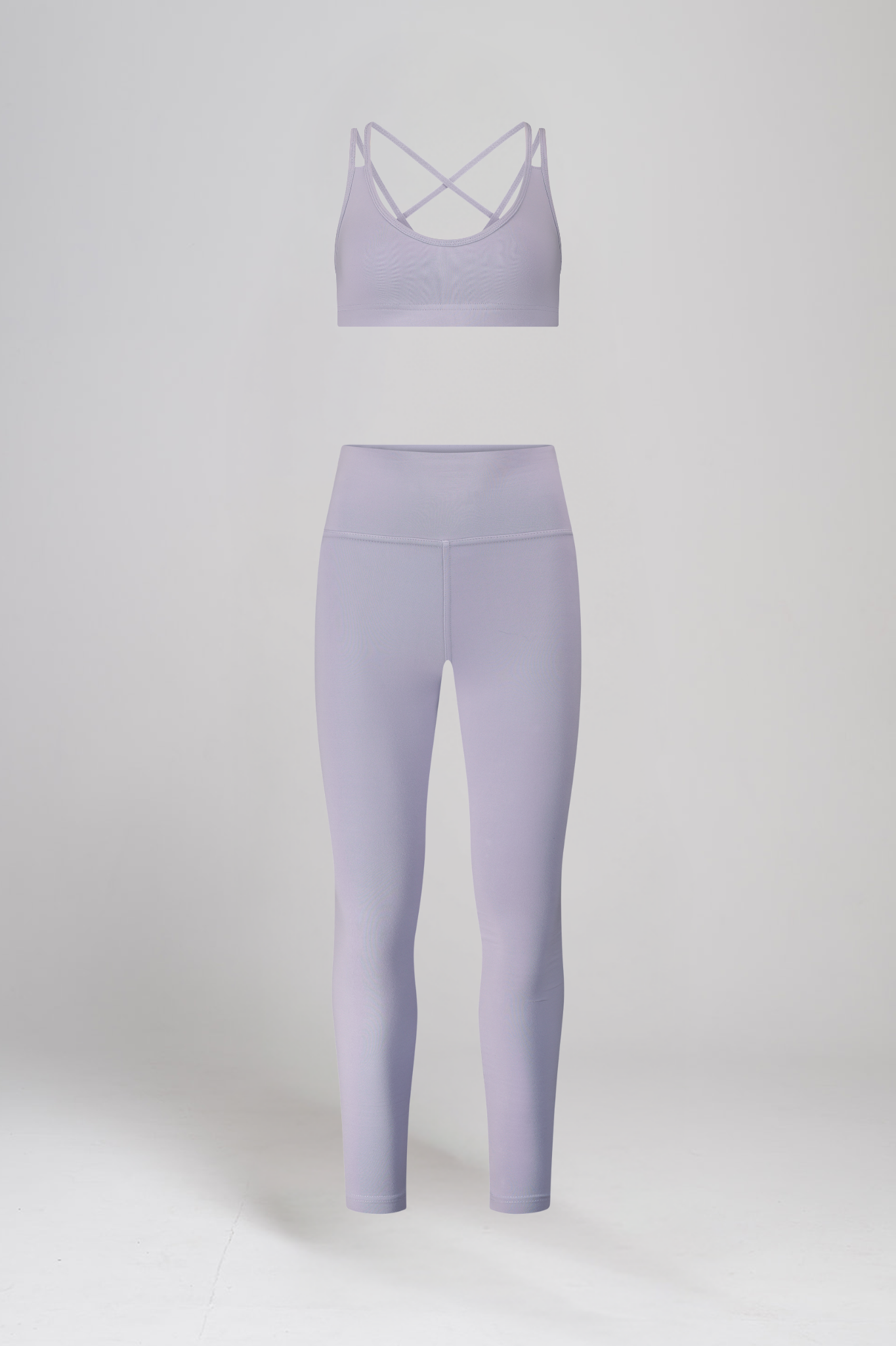 טופ SOFTLEX גב מוצלב + טייץ SOFTLEX ארוך גבוה - GREY VIOLET