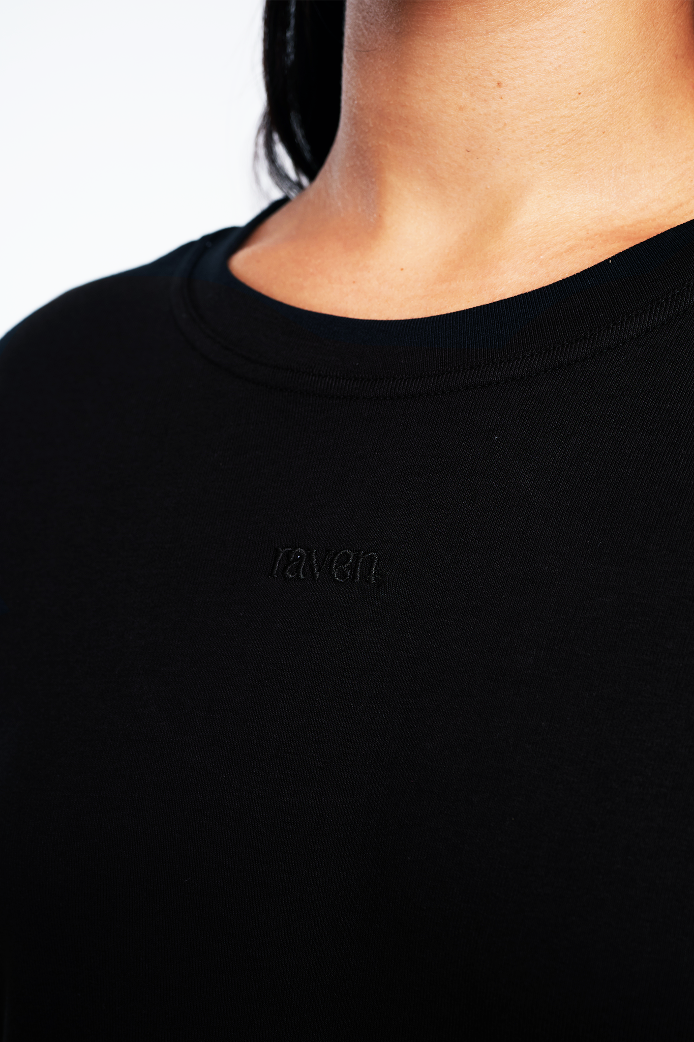 חולצת טי RIB קצרה - BLACK