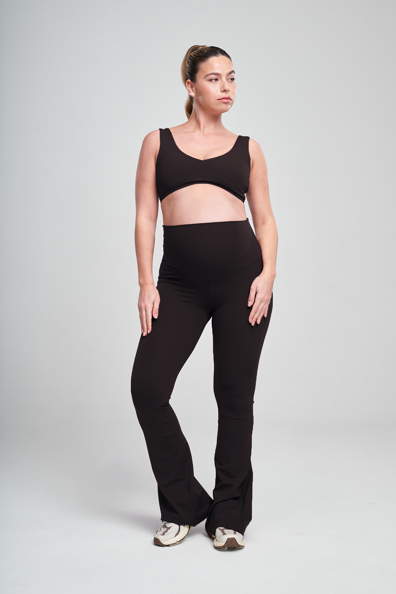 טופ YALUUP.PRO מעטפת הריון - COFFEE