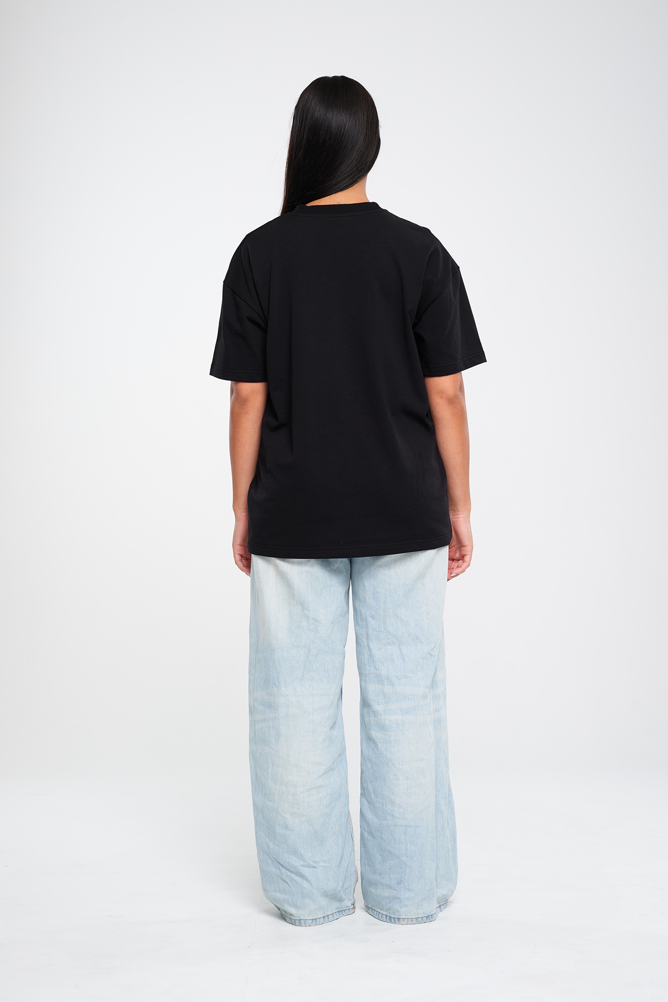 חולצת טי COTTON אוברסייז - BLACK