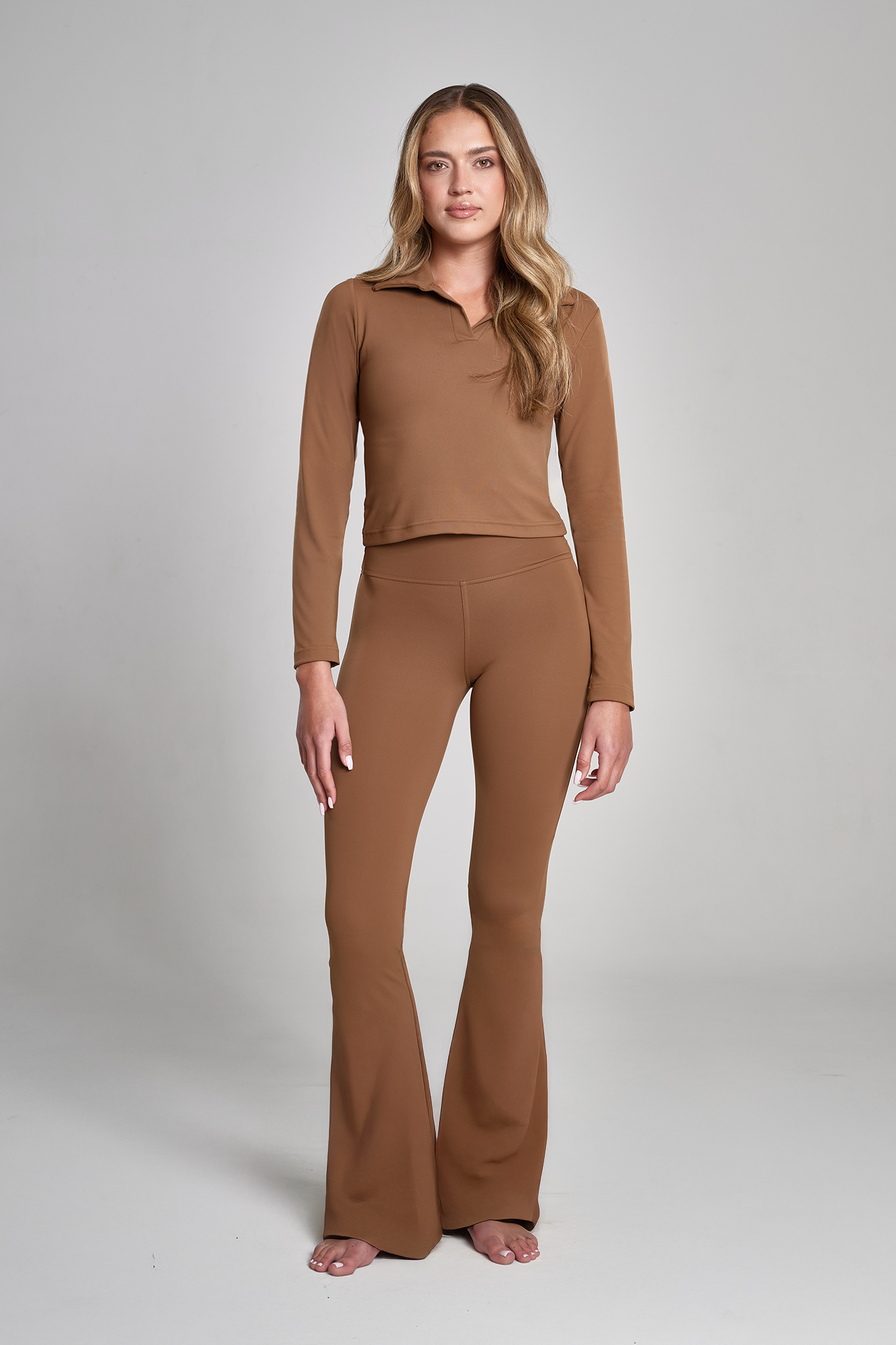 חולצת פולו YALUUP.PRO אקטיב - BRONZER BROWN