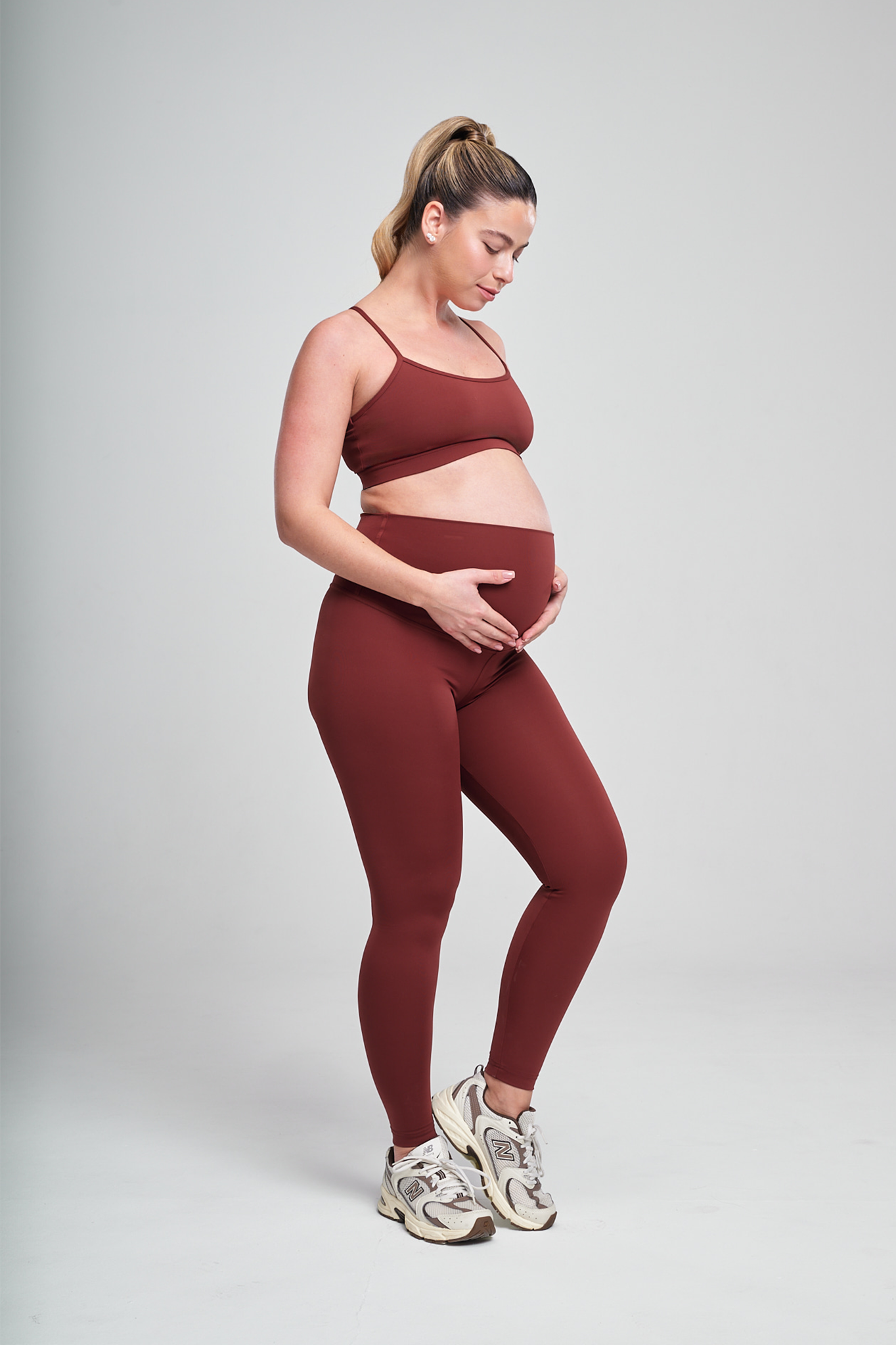 טייץ YALUUP.PRO ארוך גבוה הריון - DARK AMBER